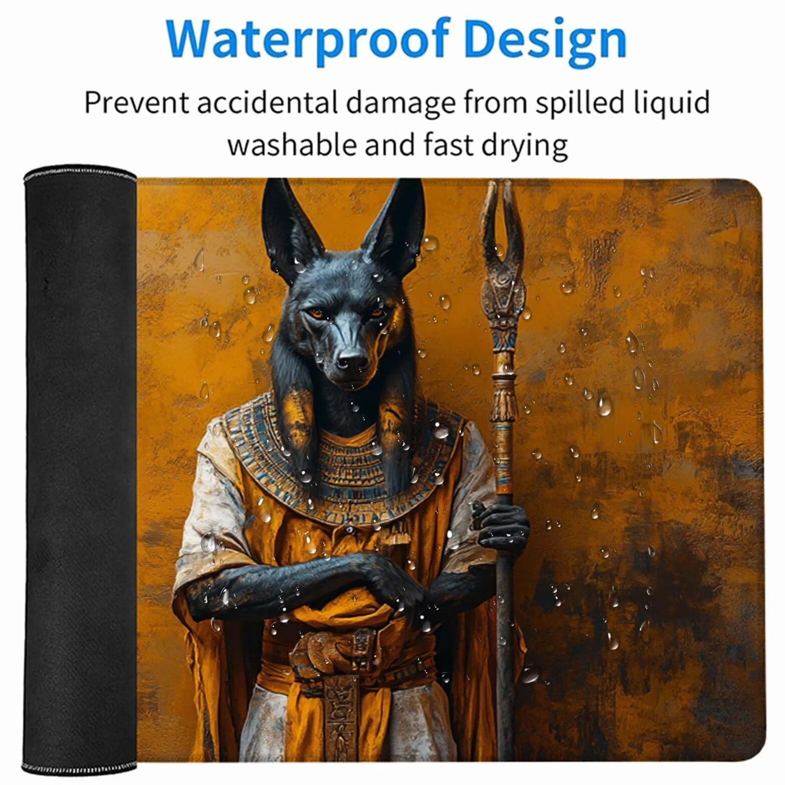 Mata na biurko dla psa, podkładka pod mysz XXL 1600 x 800 x 3 mm, podkładka pod mysz do gier poprawia dokładność i szybkość, akcesoria dla graczy, do biura, żółta 9-5100