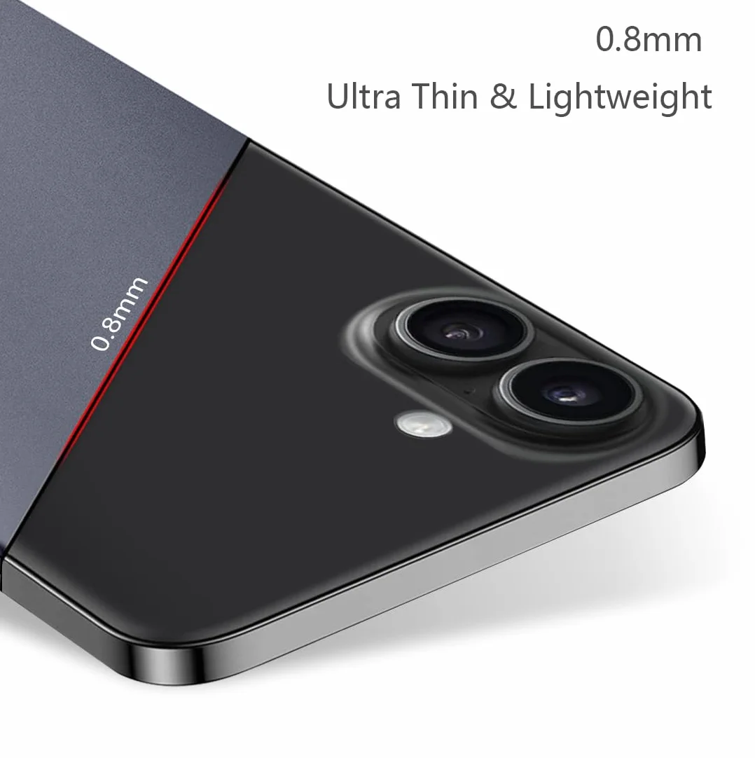 Bastmei Etui na iPhone'a 17, minimalistyczne etui na telefon niezwykle lekkie, ultralekkie, super cienkie, cienkie, ochrona aparatu, twarda obudowa PC do iPhone'a 17 6,27 cala 2025 (szary żwir)