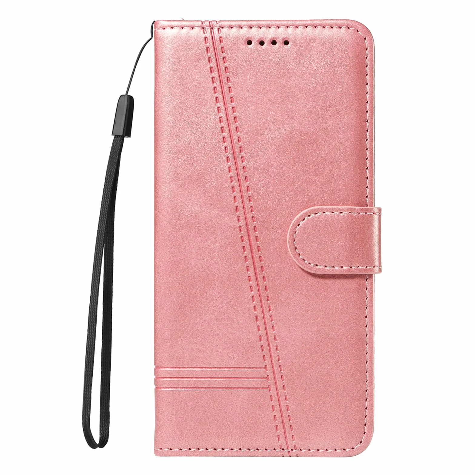Etui z klapką do Samsung Galaxy S25 Ultra/S25 Plus/S25, skórzane etui portfelowe na telefon z stojakiem na karty, etui foliowe, odporne na wstrząsy, tworzywo TPU, kolor różowy, S25 Ultra