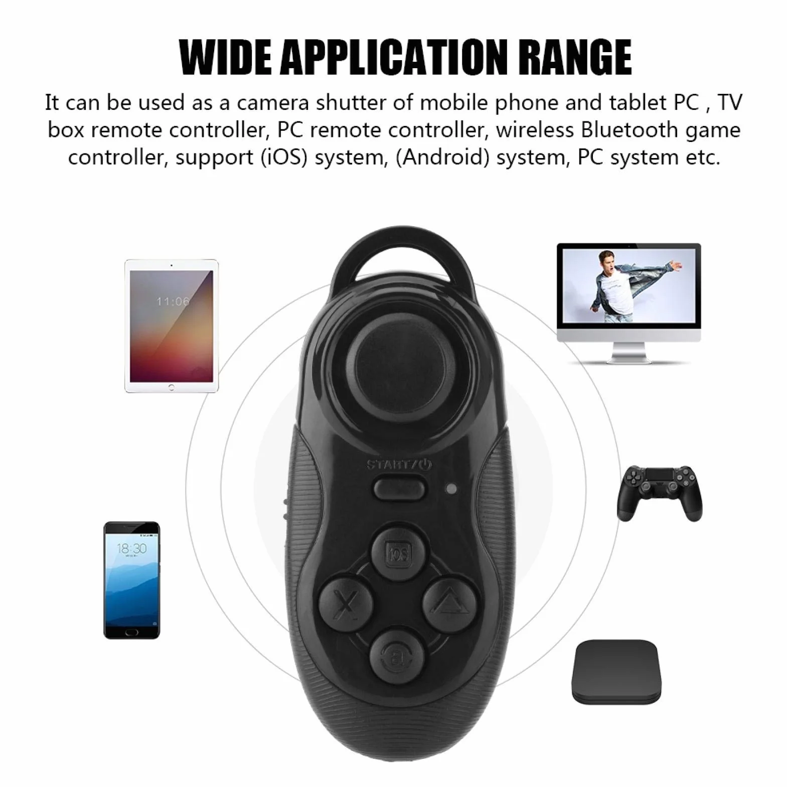 Mini Przenośny Wielofunkcyjny Bezprzewodowy Bluetooth 3.0 Gamepad Selfie Pilot Migawka do telefonu Gear VR Okulary Tablet PC TV iOS Systemy Android