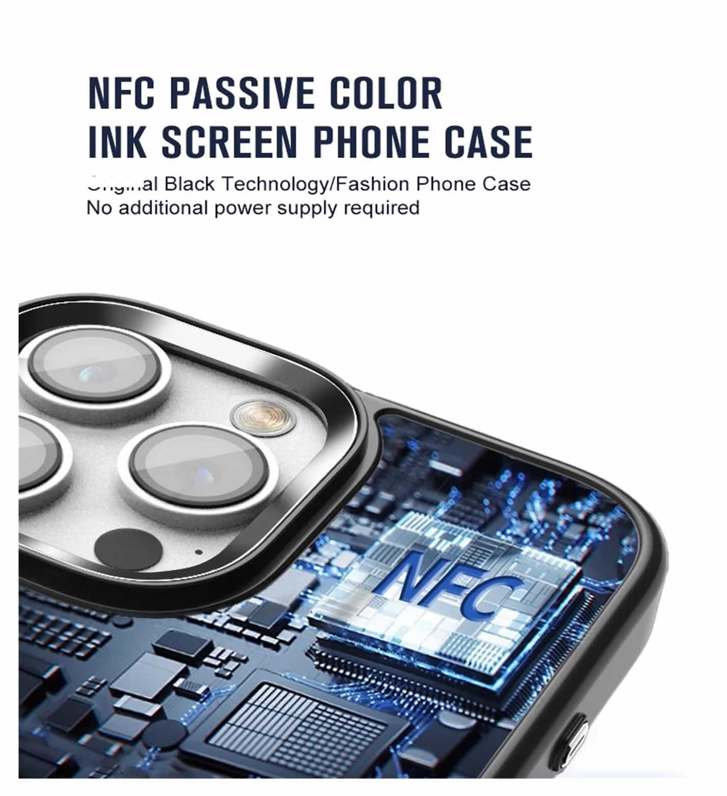 Magnetyczne Etui Na Telefon NFC Smart E-Ink - Kompatybilny Z IPhonem 16/15/14 Pro Max, Personalizowane Etui Na Telefon Z Czterokolorowym Wyświetlaczem E-Picture(Bianco,16 Pro)
