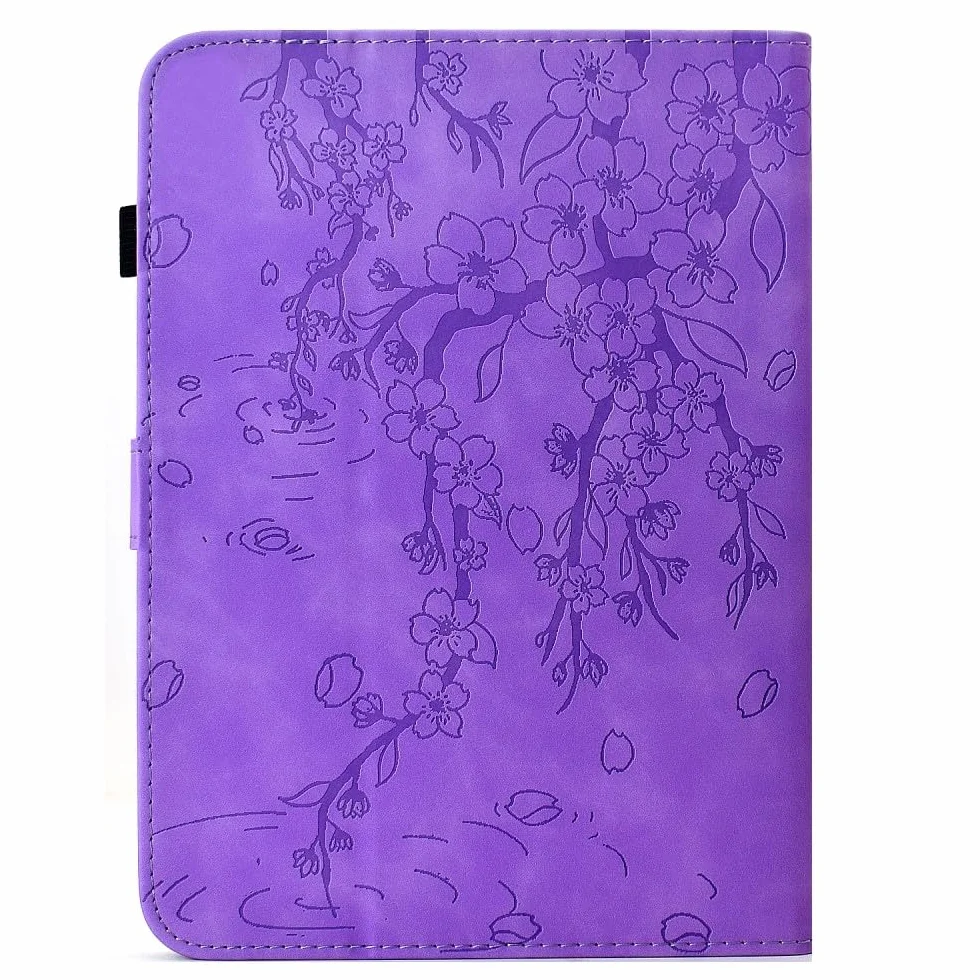 Generic etui kompatybilne z czytnikiem e-booków Kindle Paperwhite 3 (2015) (kolor: brązowy) skórzane inteligentne etui z klapką pokrowiec z wzorem kwiatowym