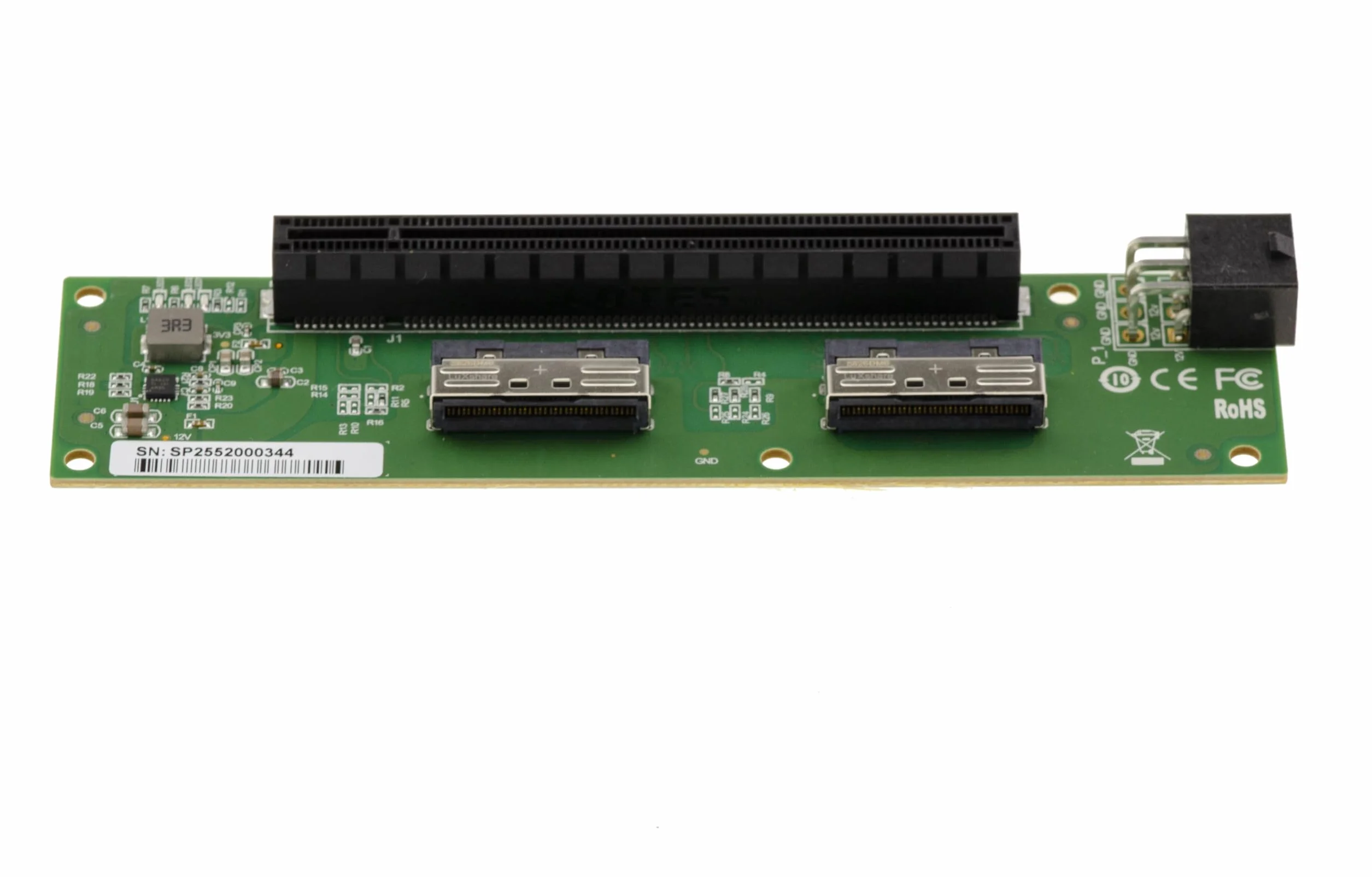 KALEA-INFORMATIQUE Karta 2-portowa MCIO 8i do PCIe Gen 5.0 x8 lub x16 do przeniesienia jednego portu PCI Express, złącza MCIO równoległe do gniazda PCIe