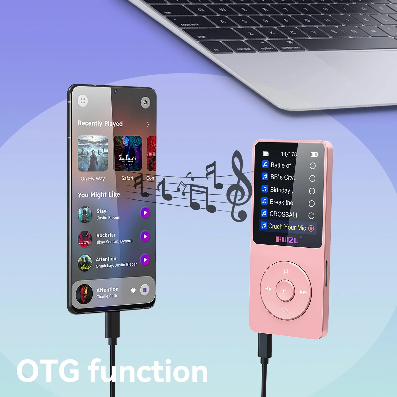Odtwarzacz MP3 64GB z Bluetooth 5.3, super lekki (30 g), czas pracy do 80 godzin, ekran 1,8", idealny do uprawiania sportu, dla dzieci i dorosłych, obsługuje karty TF do 128 GB.
