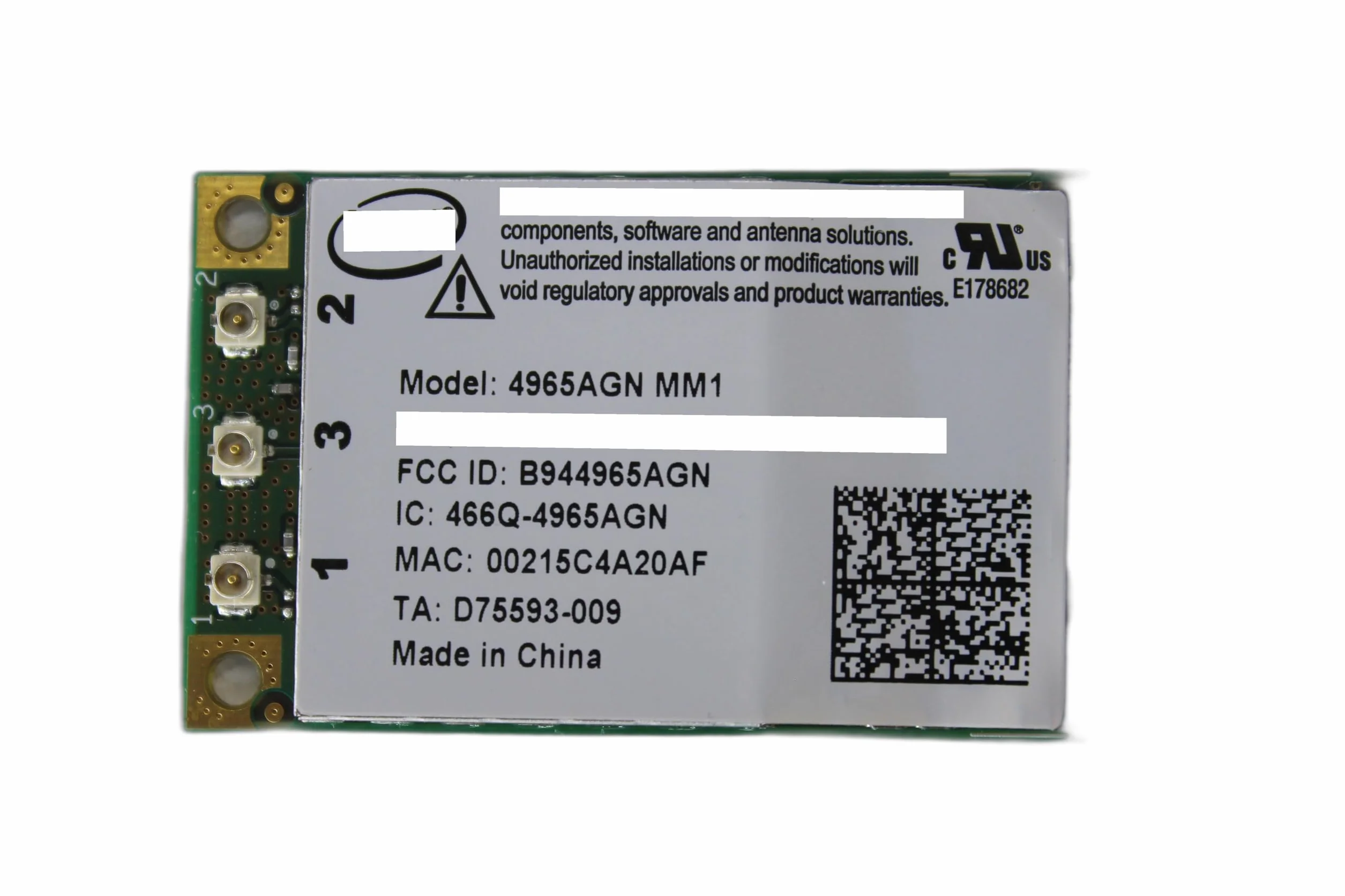 Intel Bezprzewodowy adapter sieciowy WiFi Link 4965AGN Mini Card