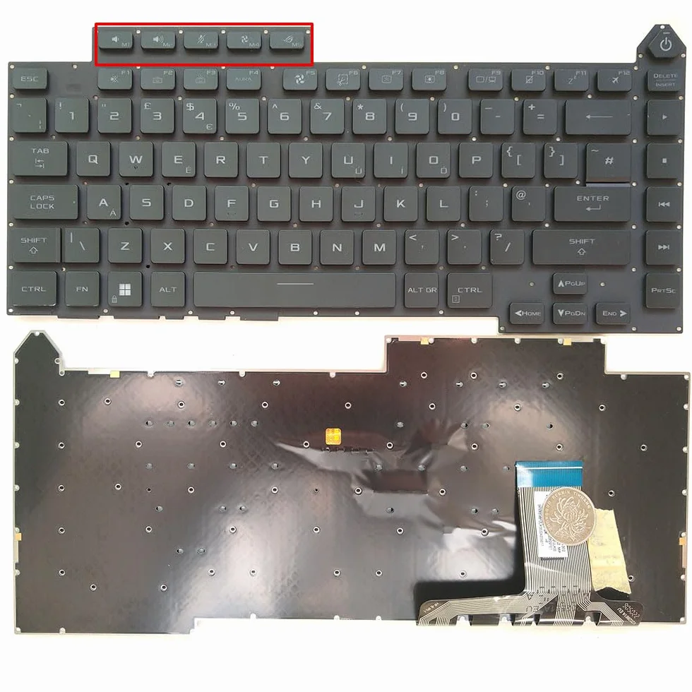 UK Per-Key podświetlana klawiatura do laptopa RGB do ASUS ROG Strix Scar 15, G533Q; G533ZX (2022)-układ brytyjski-czarna