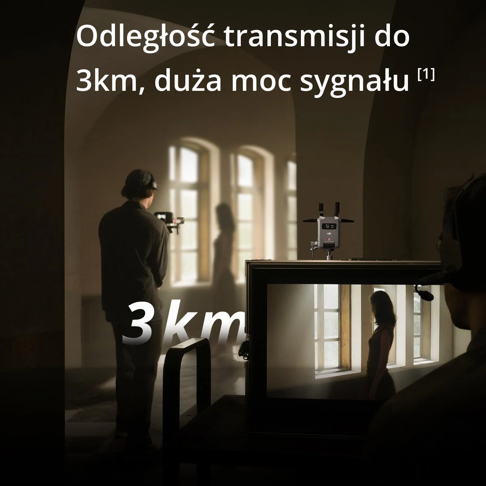 Zestaw transmisji SDR DJI, bezprzewodowa transmisja wideo SDR 1080p/60 kl./s do 3 km, nadajnik i odbiornik, stabilność i brak zakłóceń, duża moc sygnału, wysoki bitrate, monitorowanie przez USB-C