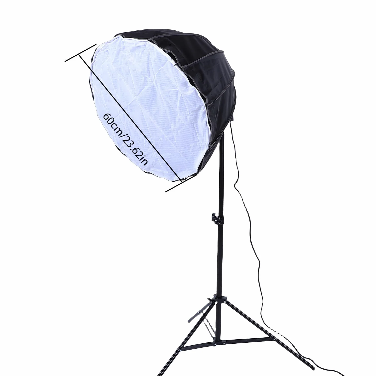 Jectse Profesjonalny Zestaw Oświetlenia Fotograficznego, Regulacja Jasności w 3 Kolorach, 12-stronny Softbox 60 Cm Zapewniający Równomierne Oświetlenie, ze Statywem 2,1 M do Transmisji (wtyczka UE)
