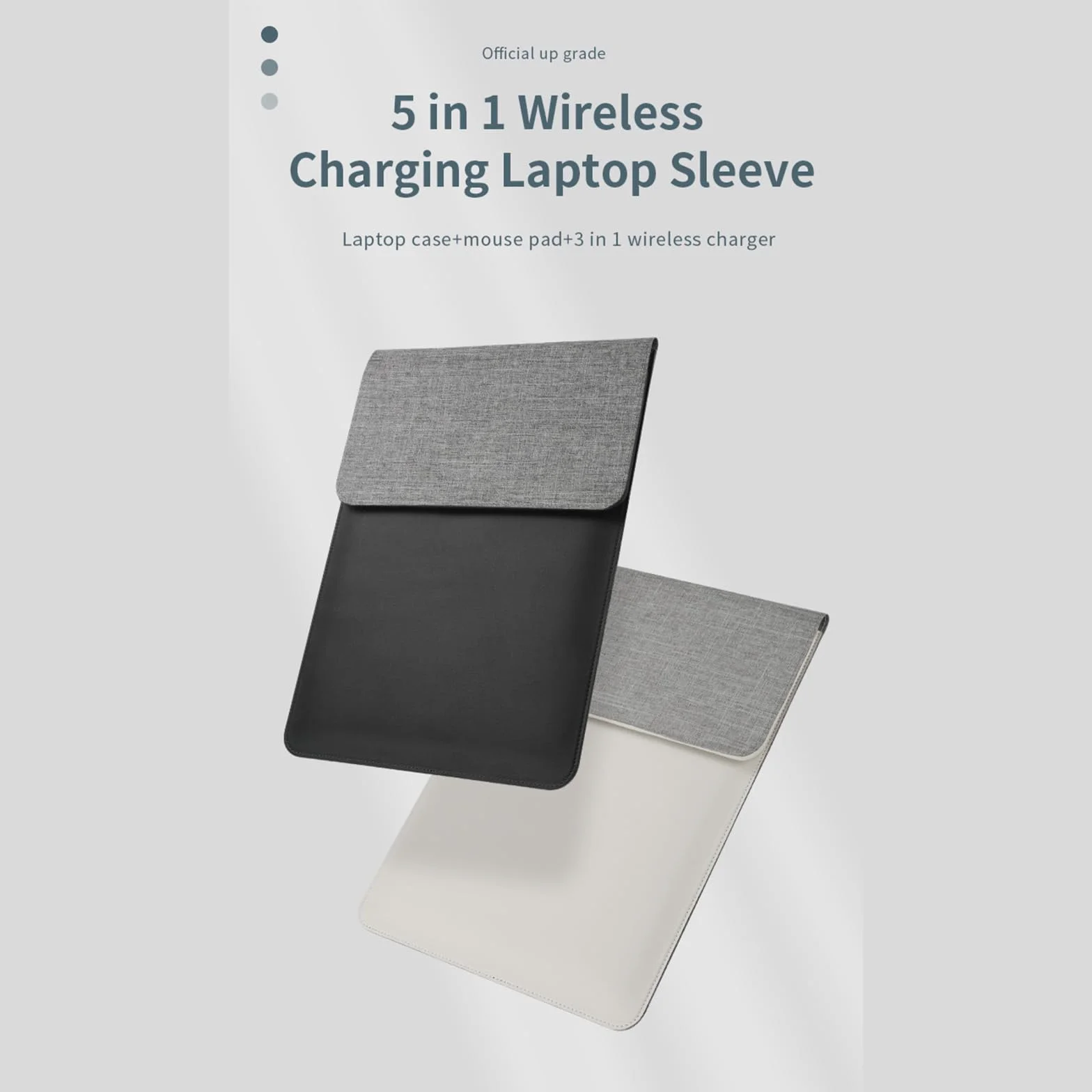 Etui ochronne z bezprzewodowym wyjściem ładowania 5 W/7,5 W/10 W/15 W do Pad 12 13 14 cali, miękki PU i