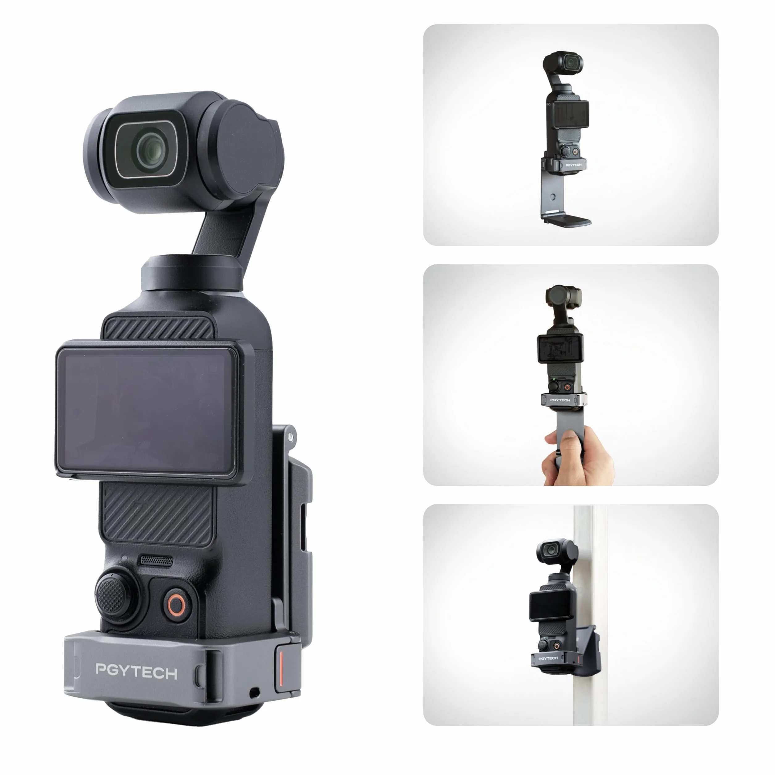PGYTECH Klatka do Dji Osmo Pocket 3/4/4P/Xtra Muse, Ramka Rozszerzająca | Trwały Stop Aluminium, Szybkie Mocowanie Magnetyczne, Mocowanie Zimna Stopka i 1/4, Lekka Obudowa Ochronna