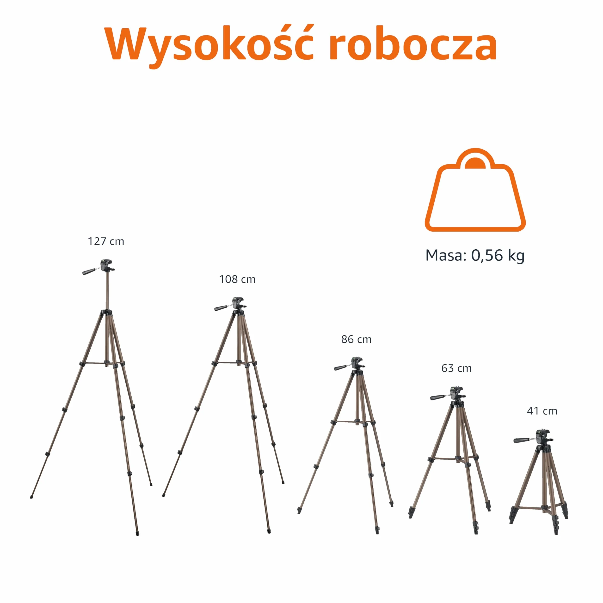 Amazon Basics - lekki statyw z torbą z torbą, 127 cm