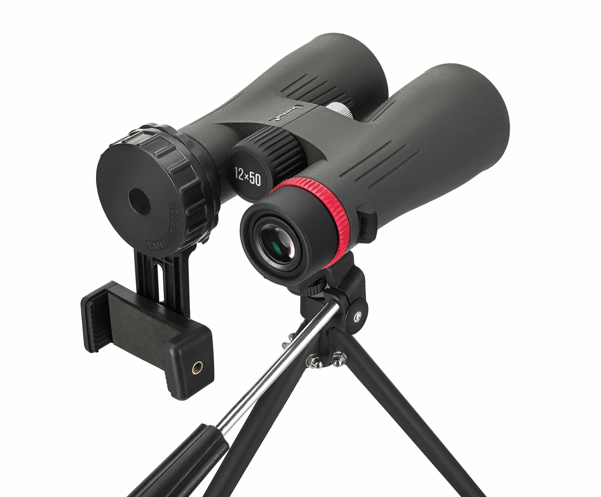 Levenhuk Kelvin Snap 12x50 Fotolornetka do Smartfona, Rejestracja Zdjęć i Filmów Soczewki 50mm Uniwersalne Mocowanie Adapter na Telefon i Statyw w Zestawie Wodoodporne Do Podróży Sportu Koncertów | Rejestracja Zdjęć i Filmów Uniwersalne Mocowanie Adapter