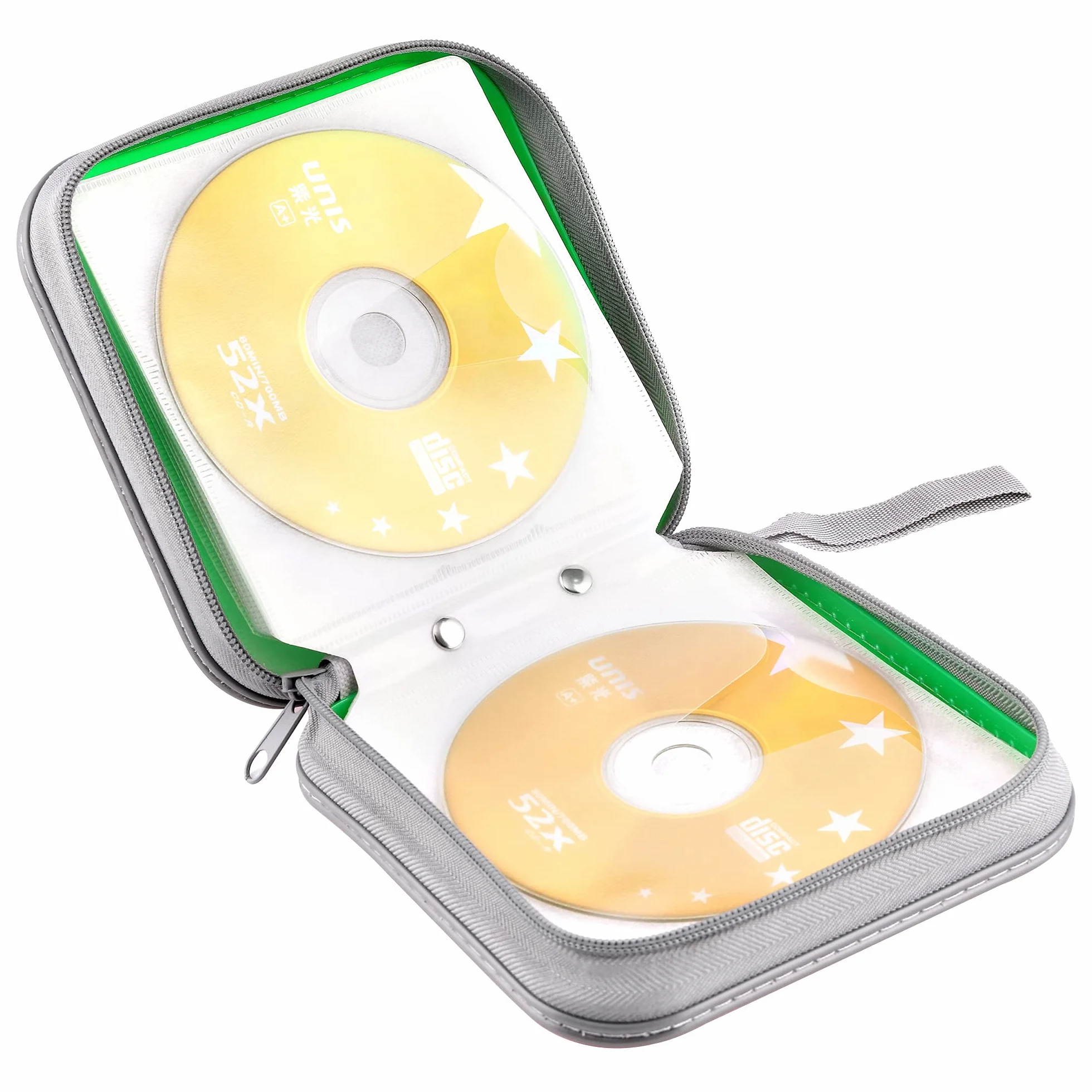 Etui na płyty CD, uchwyt na płyty DVD, etui na płyty CD/DVD, portfel, 40 dysków, wytrzymała torba, segregator, album (zielony)
