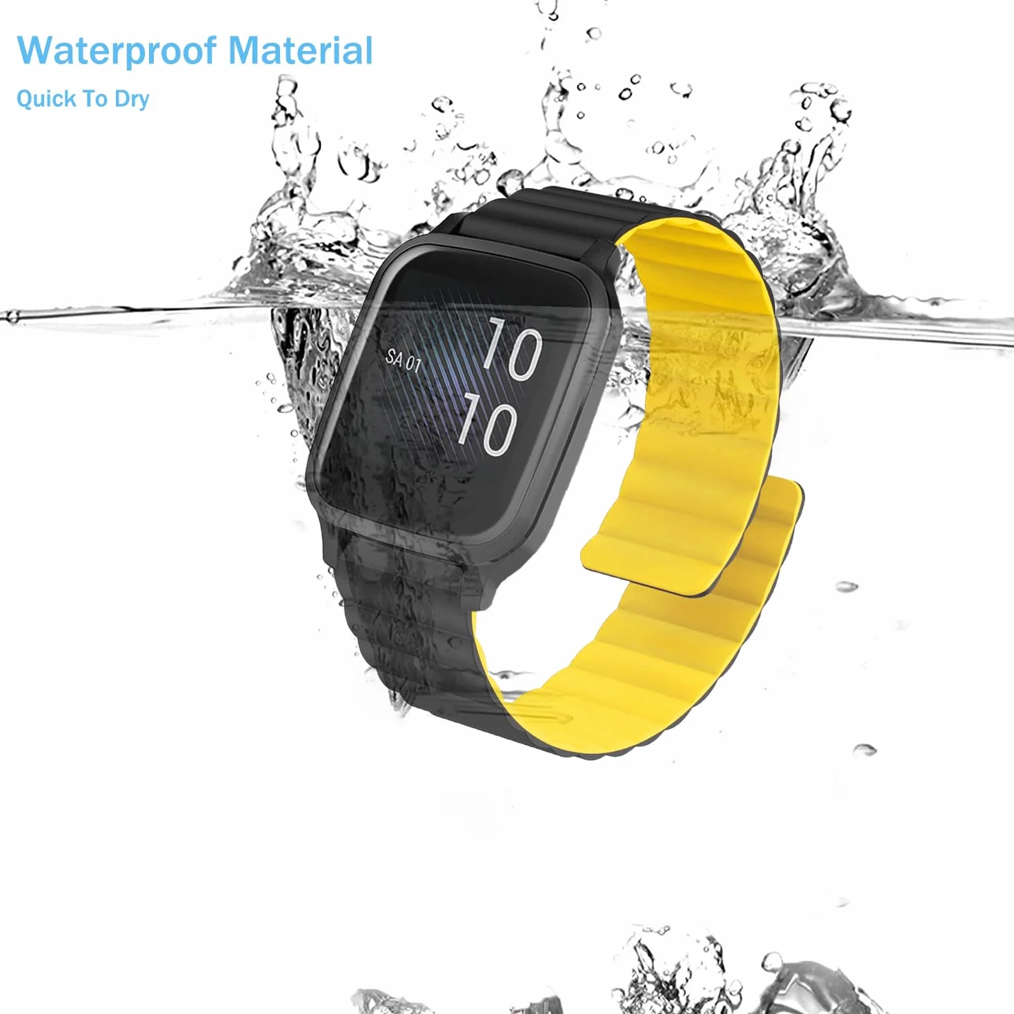 Issinlky Pasek magnetyczny kompatybilny z 18MM 20MM 22MM, miękki silikonowy pasek sportowy do zegarka Kobiety Mężczyźni