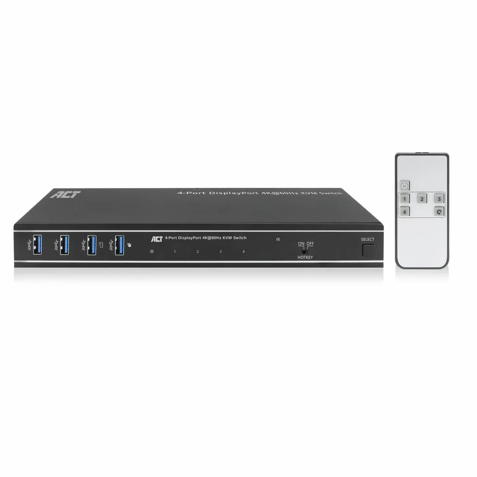 ACT 4-portowy DisplayPort 4K 60Hz MST/SST przełącznik KVM AC7934