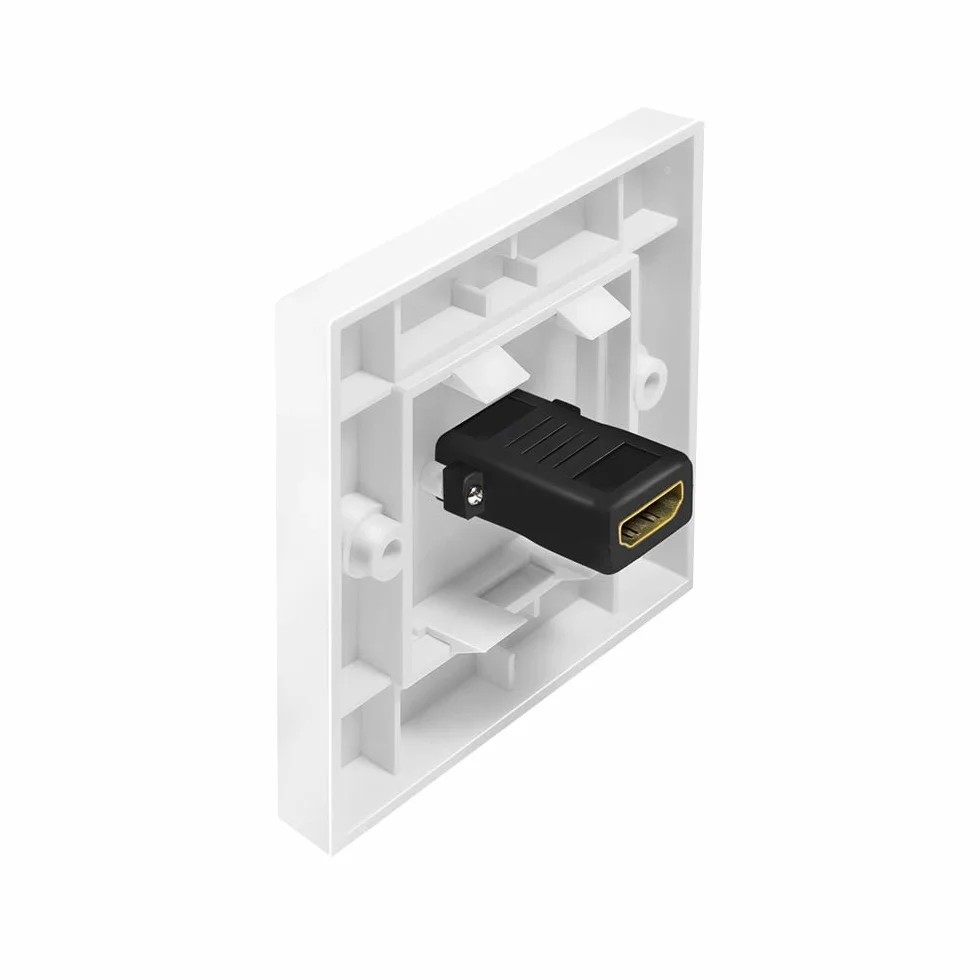 LogiLink AH0017 - HDMI puszka ścienna z 1 x HDMI High Speed ze złączem Ethernet (gniazdo zewnętrzne/gniazdo wewnętrzne) w kolorze białym