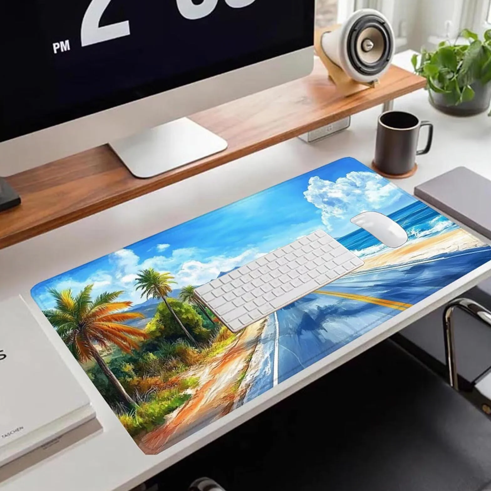 Gamingowa podkładka pod mysz 1200 x 600 x 3 mm, XXL, wodoszczelna, odporna na ścieranie, z przyszytymi krawędziami, niebieska, podkładka na biurko, poprawia prędkość i precyzję, pod laptopa, komputer