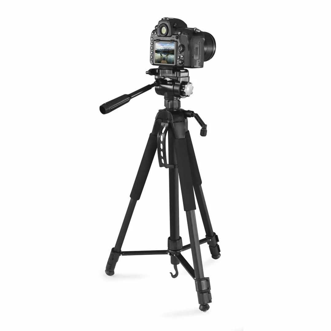 Hama Action 170 Statyw do aparatu 3D o wysokości 62-170 cm, statyw fotograficzny z uchwytem na telefon komórkowy i uchwytem na tablet, statyw z głowicą 3-kierunkową, statyw do lustrzanki z torbą