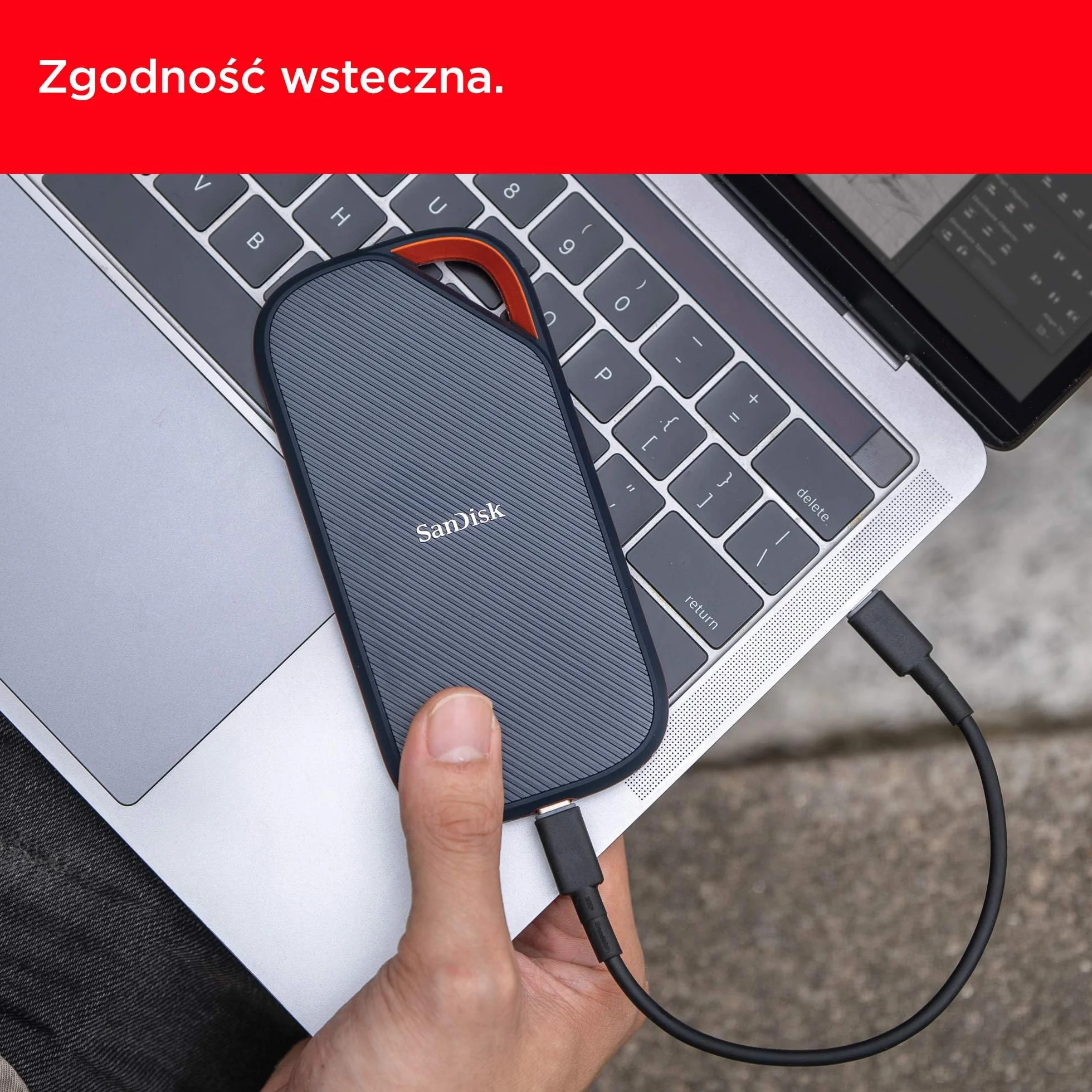 SanDisk Extreme PRO dysk zewnętrzny SSD z USB4, 2 TB, 40 Gb/s, prędkość odczytu do 3800 MB/s i prędkość zapisu do 3700 MB/s