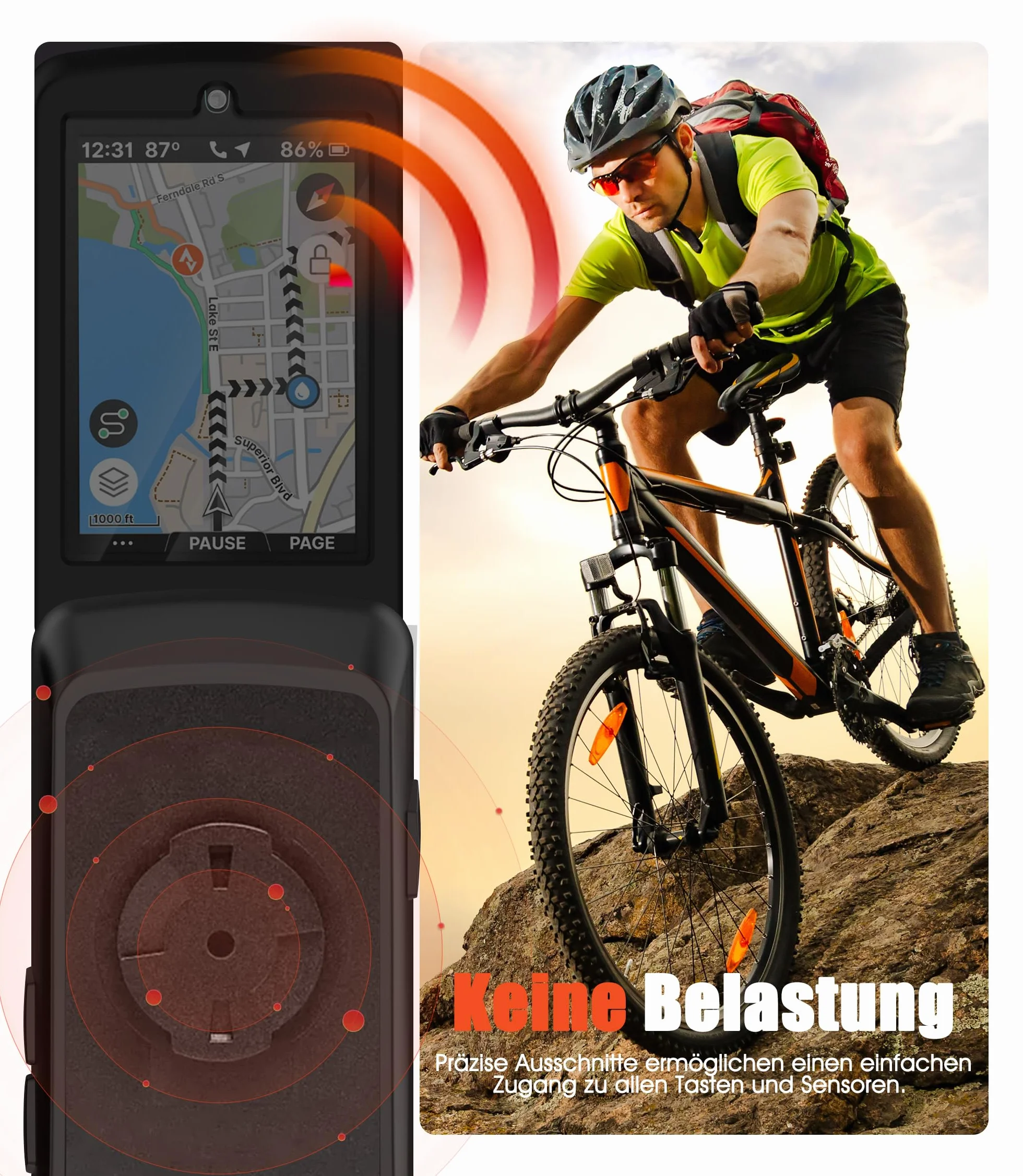 Silikonowe etui do Wahoo ELEMNT ROAM 3/ROAM V3 + 2 osłony ekranu PET, kompleksowa ochrona