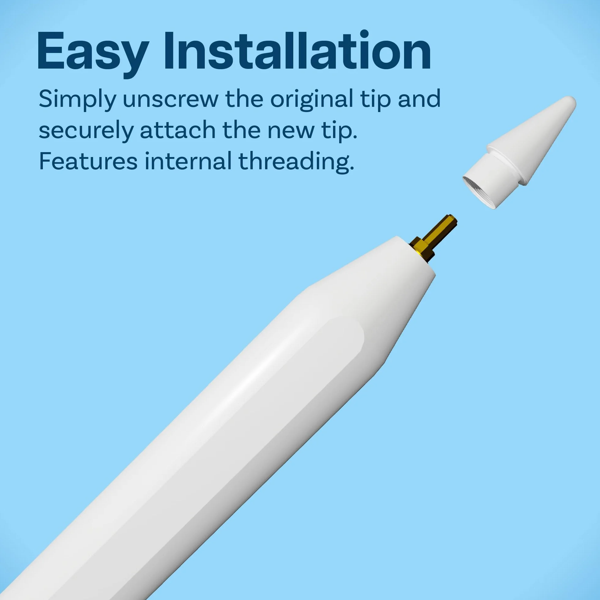 MMOBIEL Końcówki Rysika Wymienne Kompatybilne z Apple Pencil 1. & 2. Gen/USB-C/Pro - 5 Sztuki - Wkłady iPencil Wymiennymi Końcówkami Kompatybilne z Apple Pencil - Bardzo Czułe Końcówki iPencil - Białe