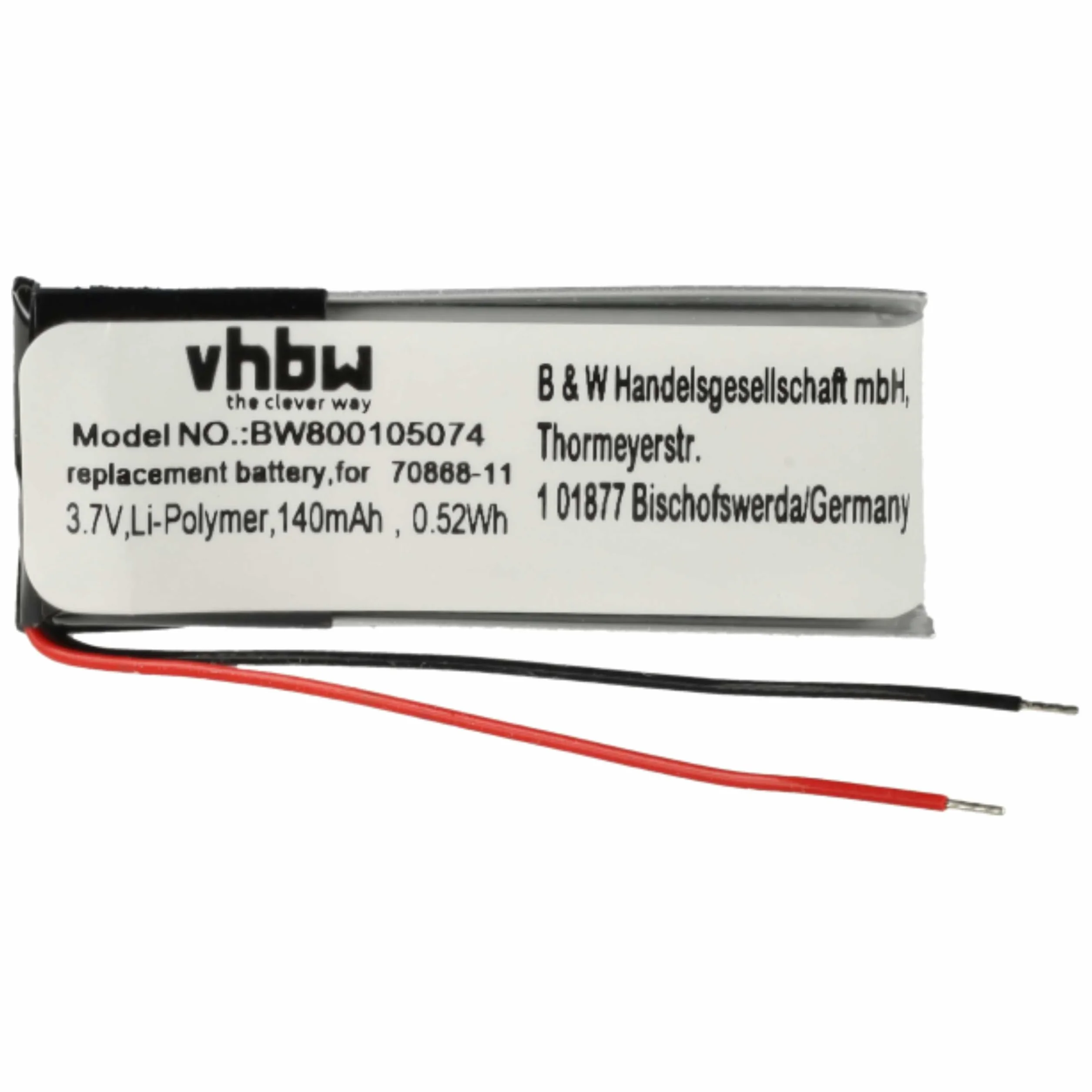 vhbw 2 x akumulator zamienny do Jabra AHB371030PA, 73366-01, 70868-1 do bezprzewodowych słuchawek (140 mAh, 3,7 V, litowo-polimerowy)