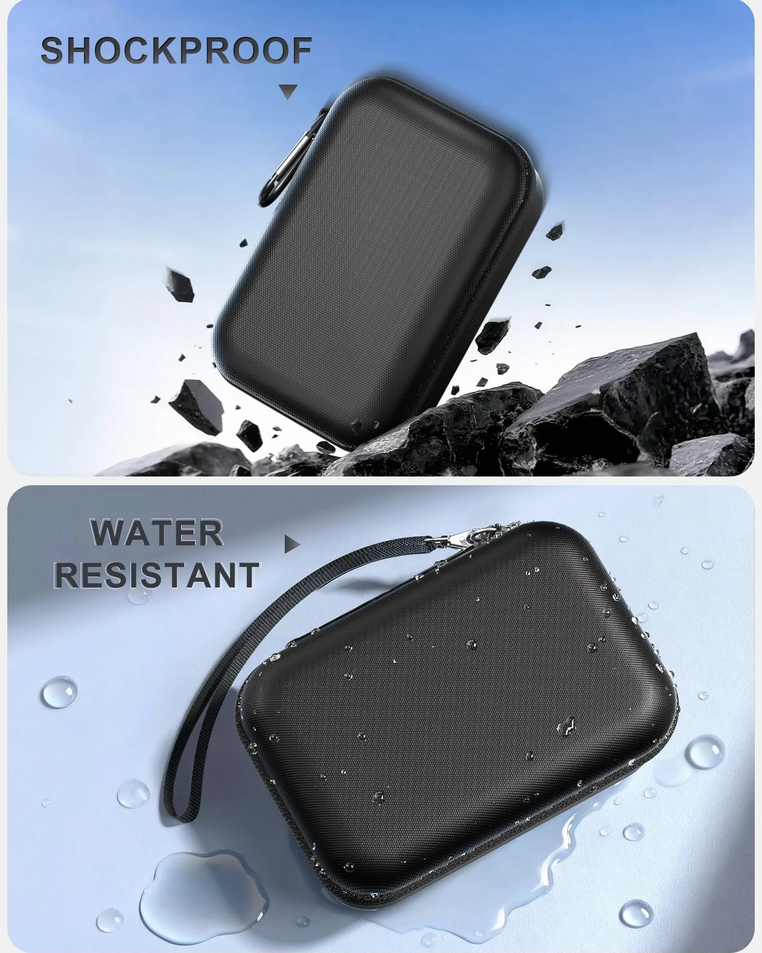 ProCase Przenośne etui podróżne do JBL Go 4 Go 3 Eco Ultra, wodoodporne pudełko z twardą obudową