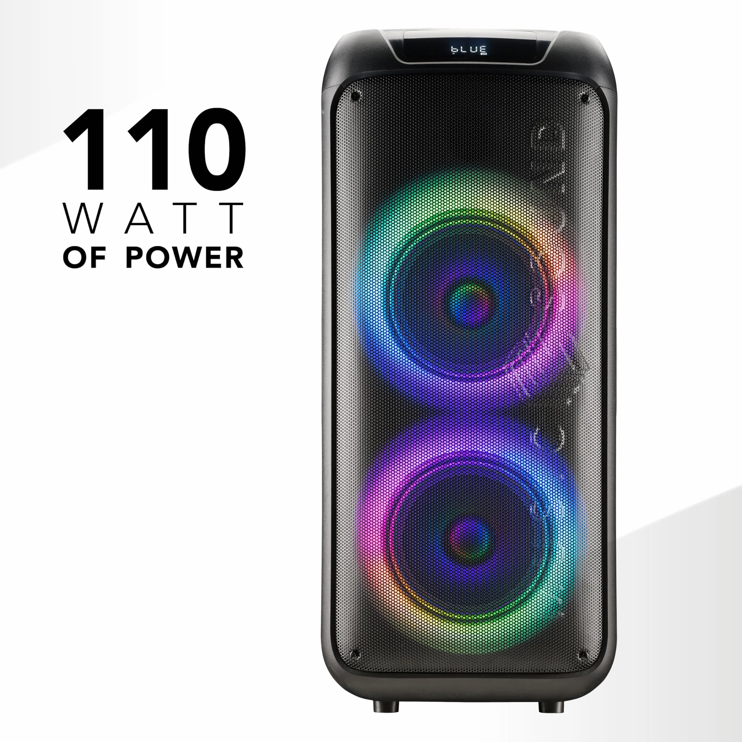 Music Sound Sound Box, przenośny głośnik Bluetooth, 110W, oświetlenie RGB Sync, True Wireless, uchwyt i koła, 3 godziny pracy na baterii, mocny dźwięk na imprezy na świeżym powietrzu