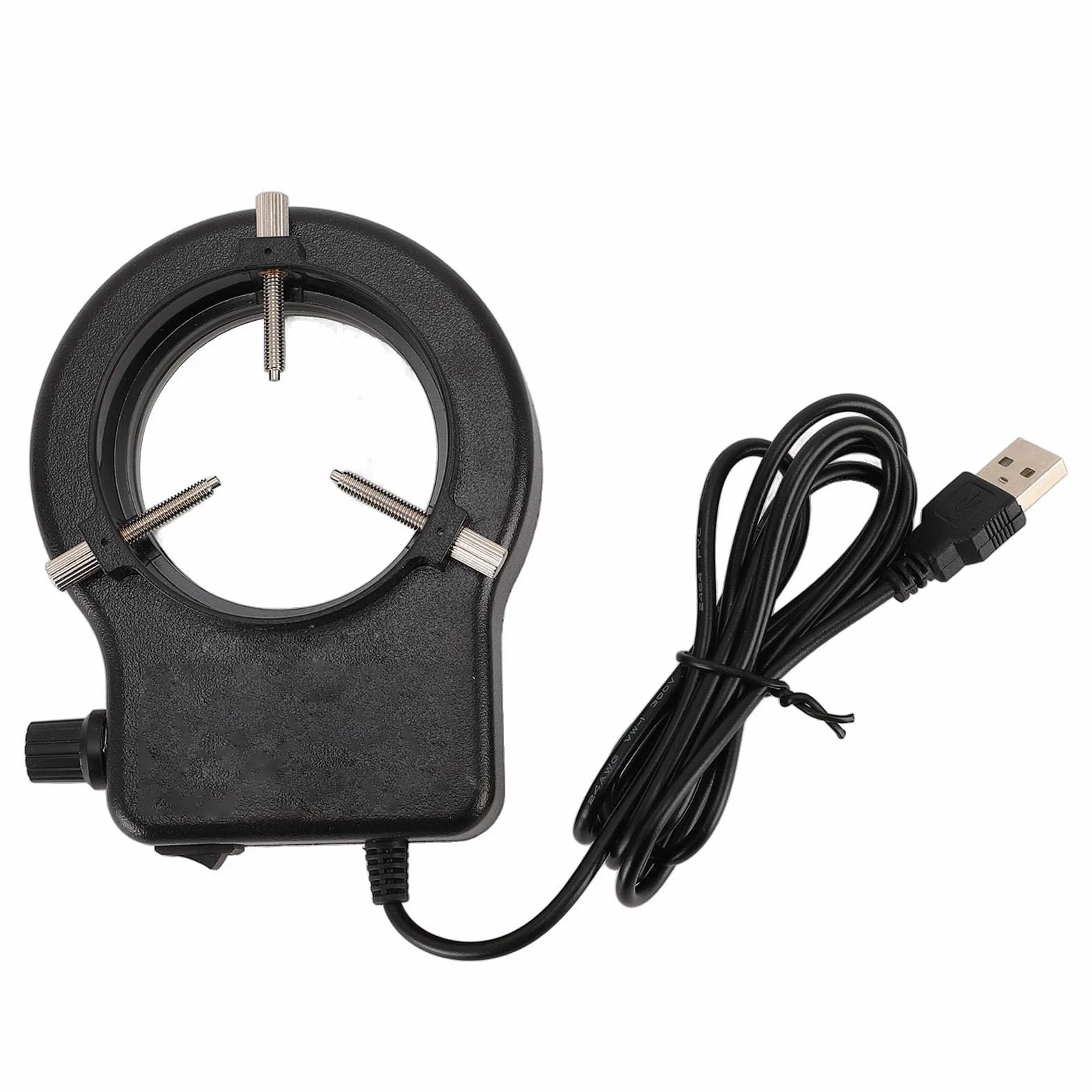 Jasna Lampa Mikroskopowa LED, Regulowana jasność, Długi Kabel USB, Kompatybilna średnica Obiektywu, Wszechstronne Zastosowanie, z przezroczystą osłoną, do Różnych Mikroskopów