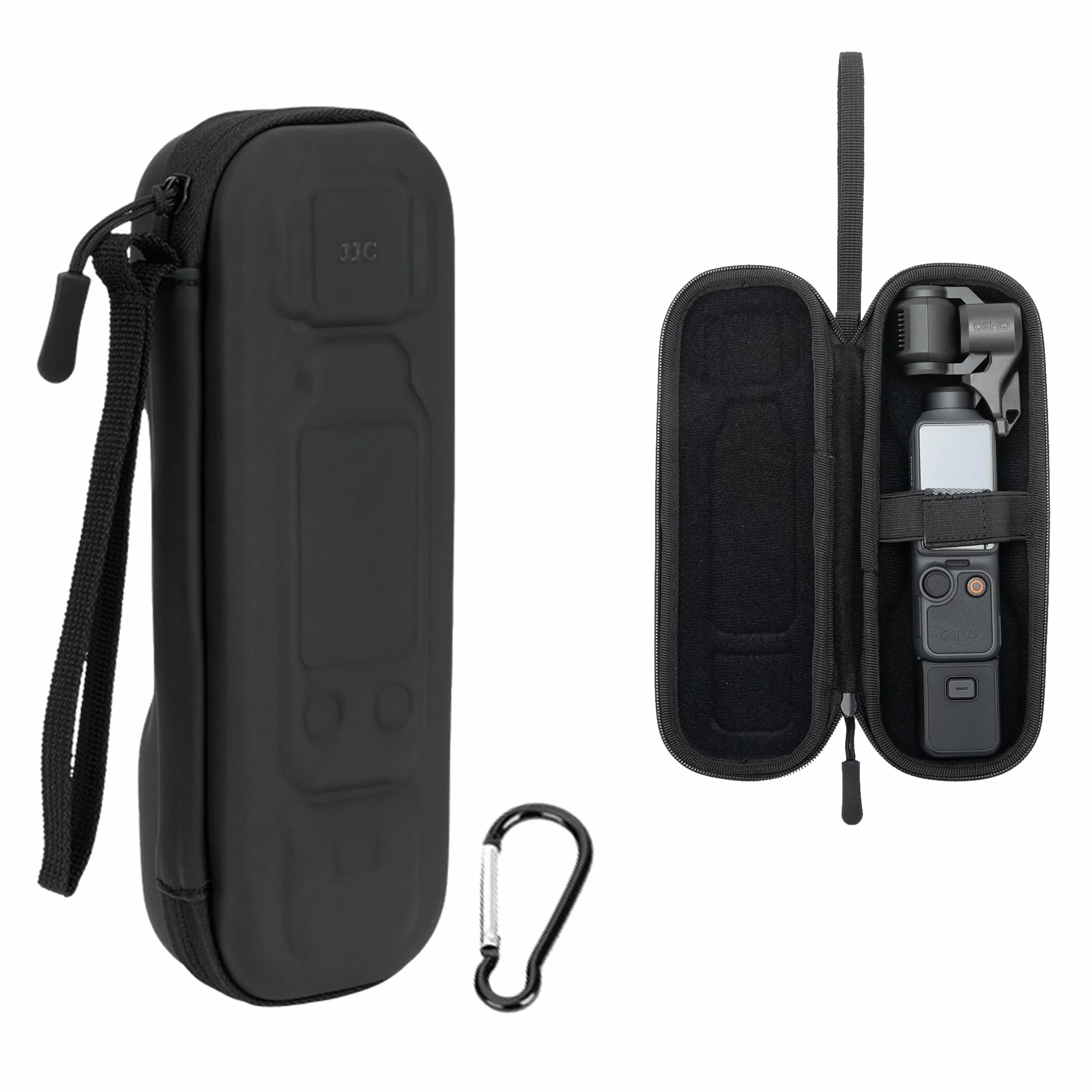 JJC Osmo Pocket 4 3 torba do przenoszenia, mini futerał ochronny do DJI Osmo Pocket 4 3 (czarny), Czarny, Full