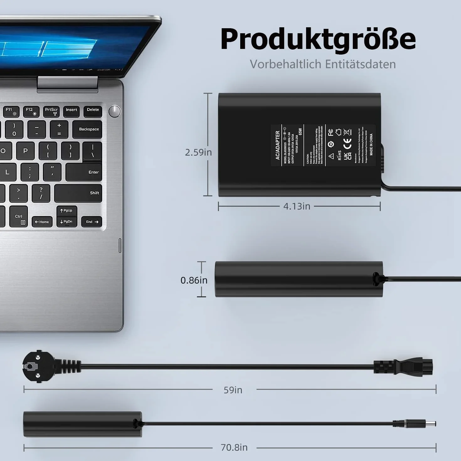 Zasilacz 65W Kompatybilny z Dell Latitude 7490 7480 7280 Ładowarka Adapter