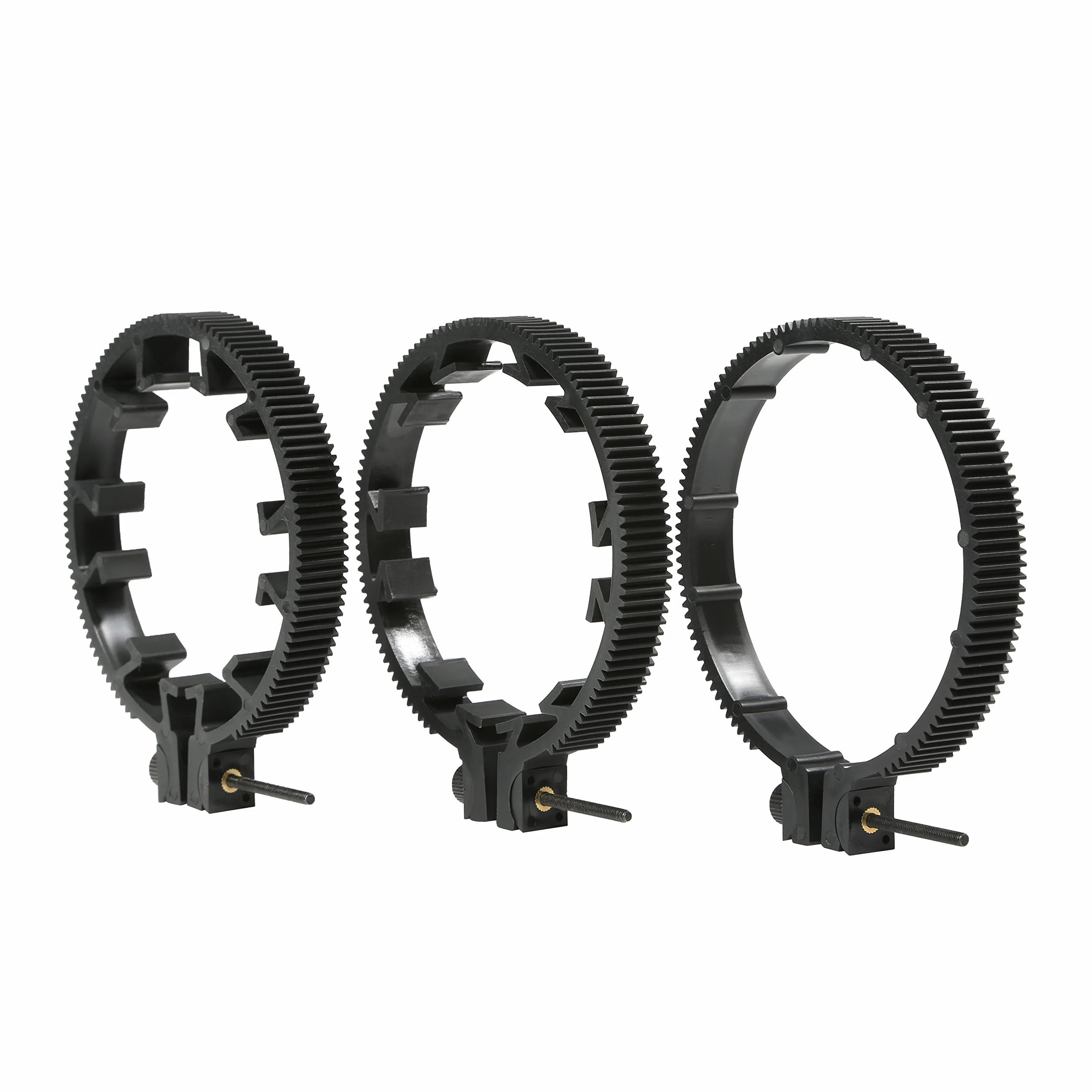 Movo FR3 Regulowany 3-częściowy zestaw przekładni pierścieniowej Follow Focus, zawiera pierścienie obiektywu 65 mm, 75 mm i 85 mm (standardowy skok 32-0,8 mod)