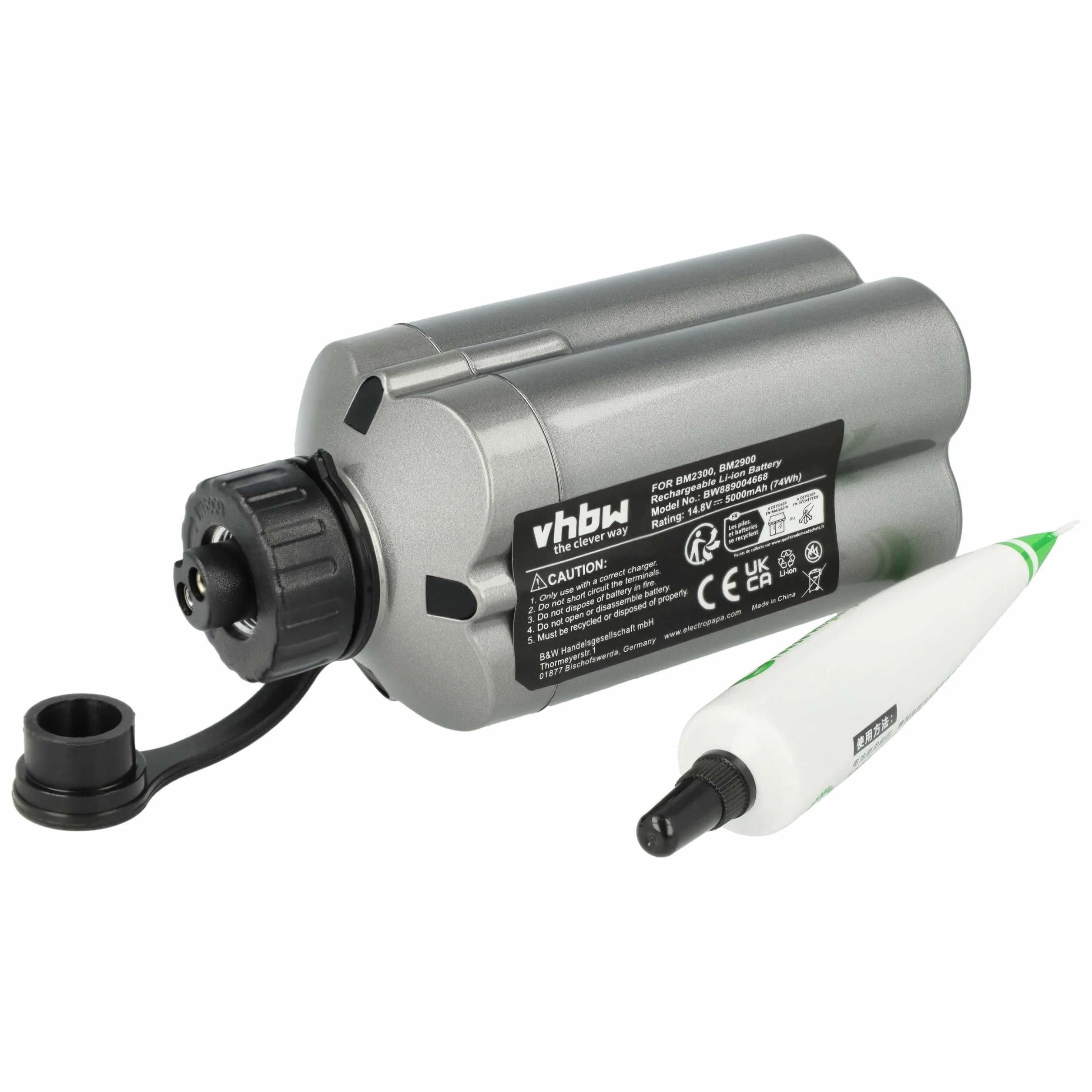 vhbw Ładowarka wraz z baterią (5000 mAh) kompatybilna z Daiwa Tanacom 500, 750, Hyper 500FE, Bull 750, 1000 akumulatorów litowo-jonowych