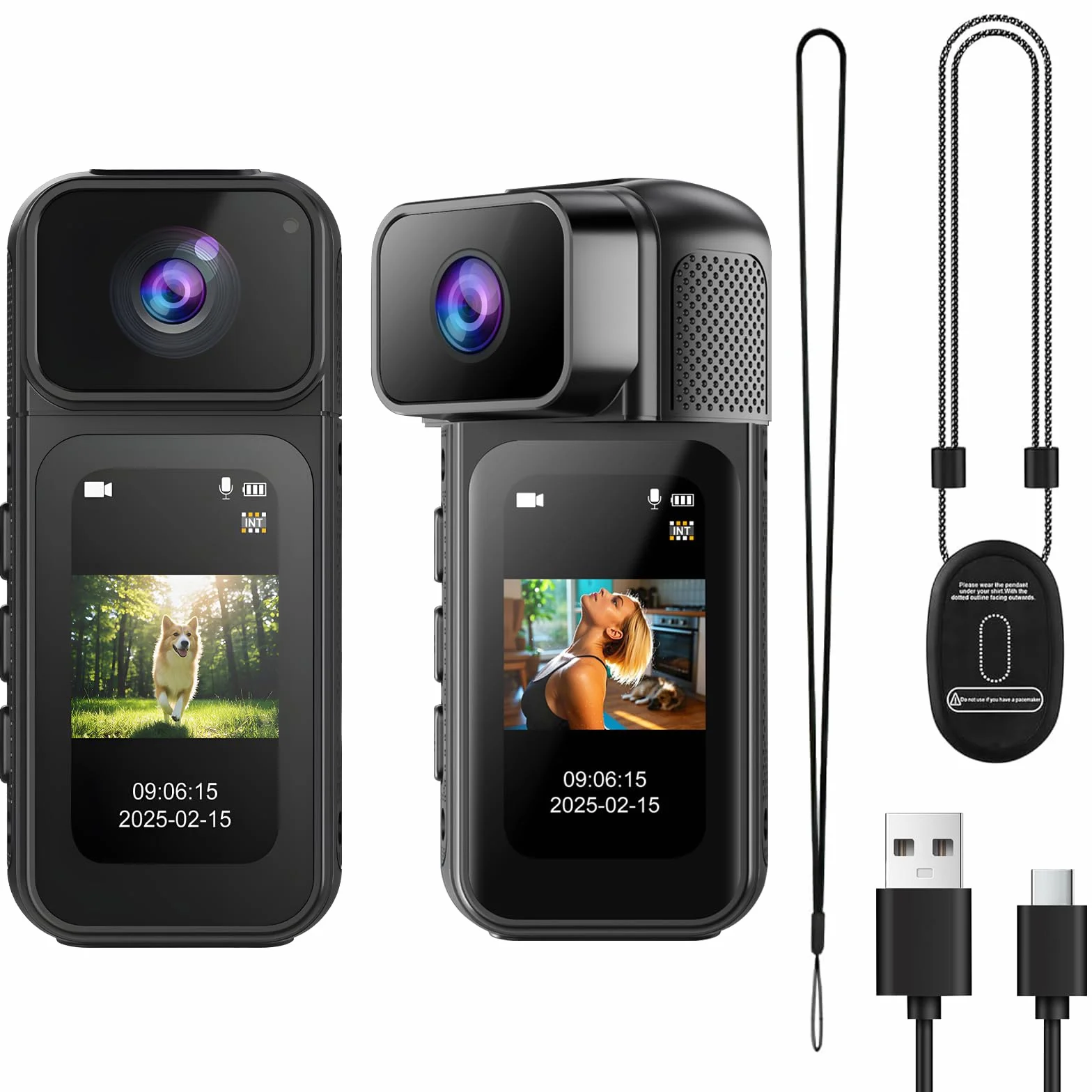 Action Camera 180 ° obrót obiektyw kamera WiFi, 2.7K z 170° szeroki kąt, kamera akcji do kasku i ciała