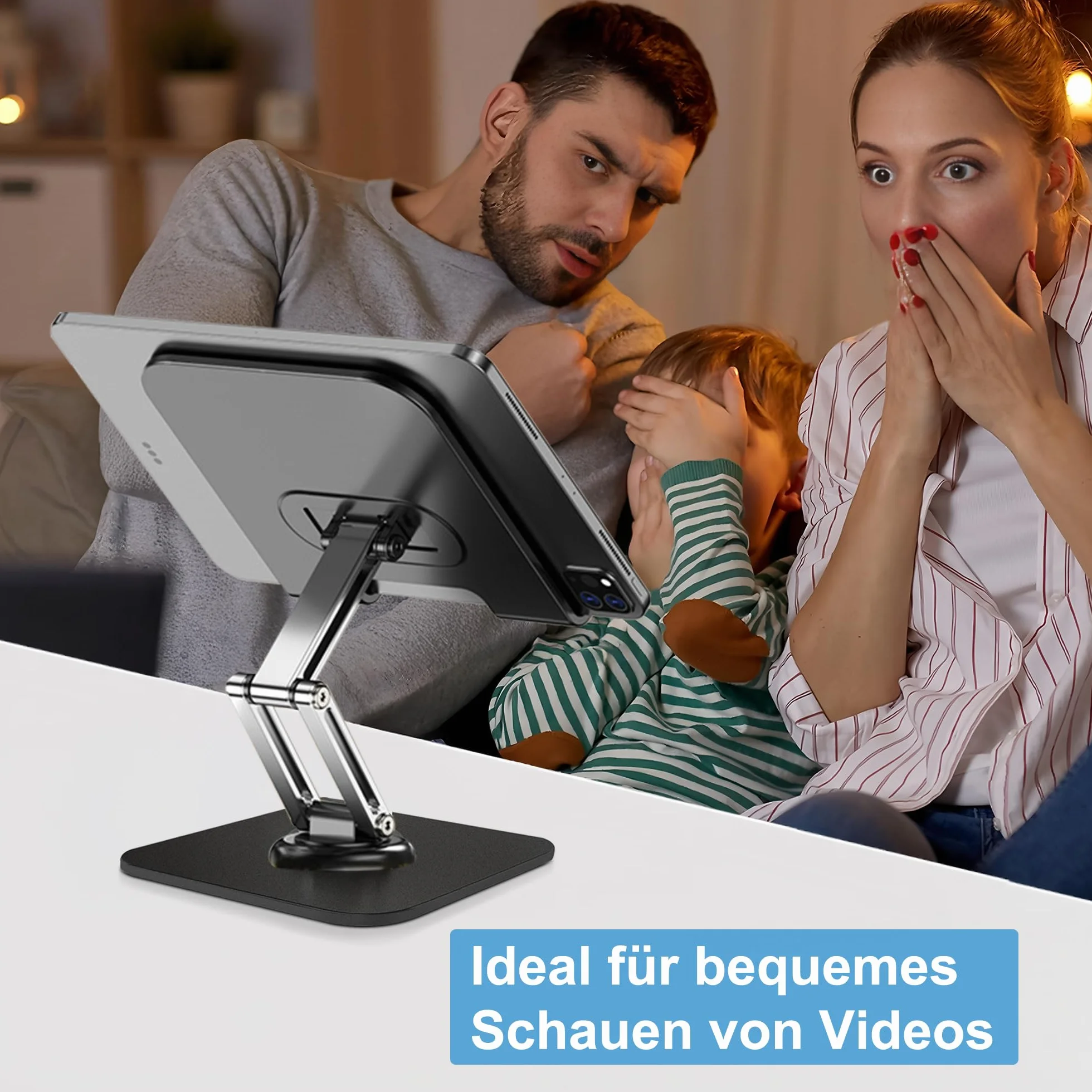 JOYIT Uchwyt na tablet, regulowany stojak na tablet, super stabilny stojak na iPada, uchwyt na tablet iPad Air Mini 7 Galaxy Pro 12,9 i wszystkich urządzeń o przekątnej ekranu 12,9" (4-12,9") (czarny)