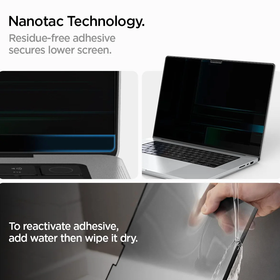 Spigen SafeView Magnetyczny filtr prywatności do MacBook Pro 14 cali (od 2021, M3 / M3 Pro / M3 Max / M2 Pro / M2 Max / M1 Pro / M1 Max), filtr prywatności, ochrona przed odciskami palców