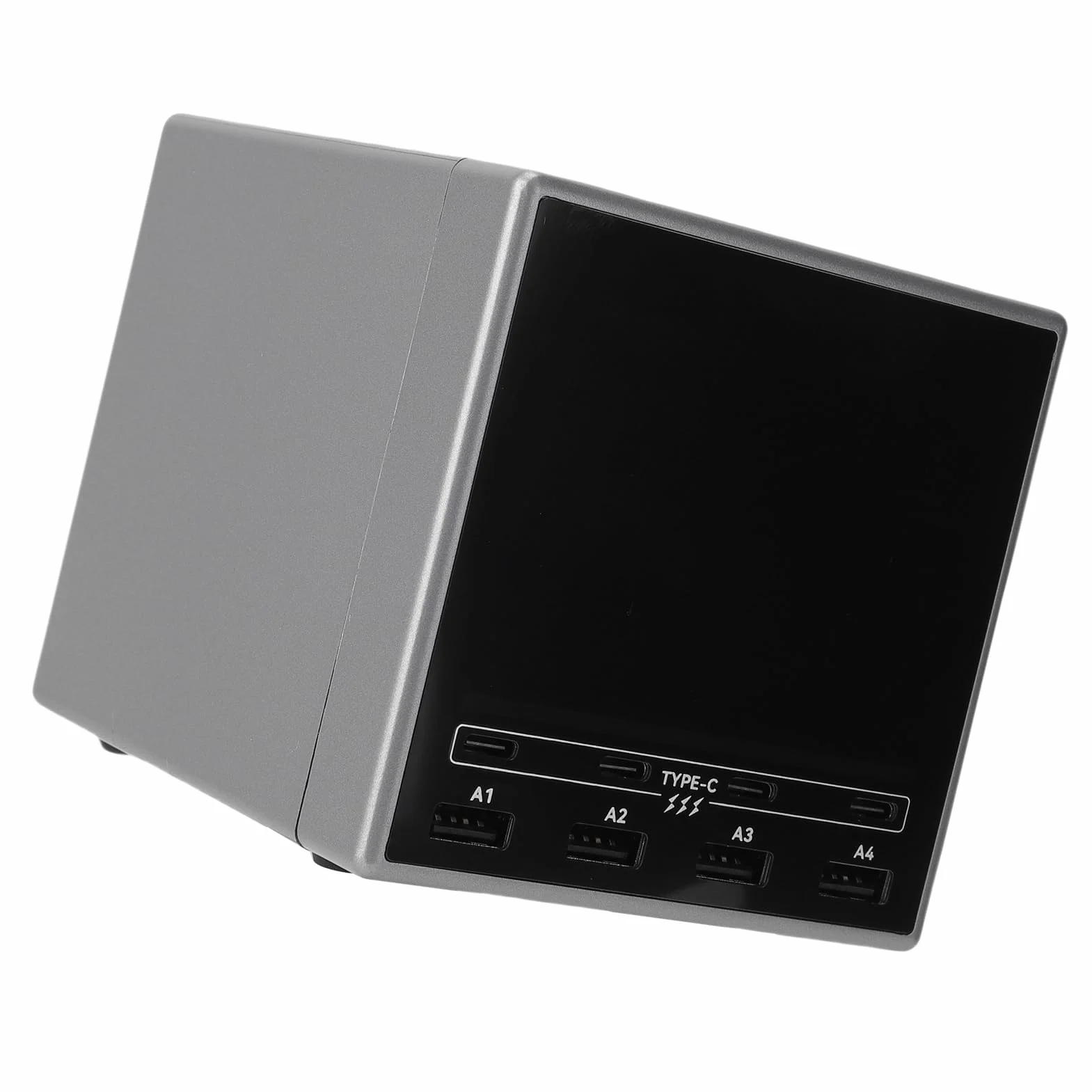 Ausla Bezprzewodowa Stacja ładująca USB PC ABS 140 W USB C PD Hub ładowarki z bezprzewodową podkładką 15 W Wyświetlacz LCD 8 Portów Szybkie ładowanie na Biurko Home Office Laptop Tablet Telefon