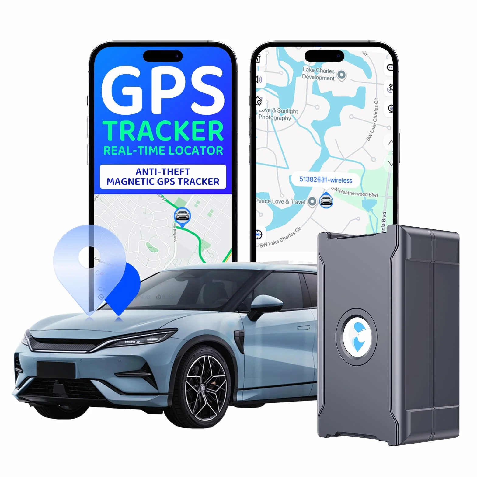 wanwaytech Lokalizator GPS mini z wbudowanym magnesem śledzenie w czasie rzeczywistym do samochodu motocykla