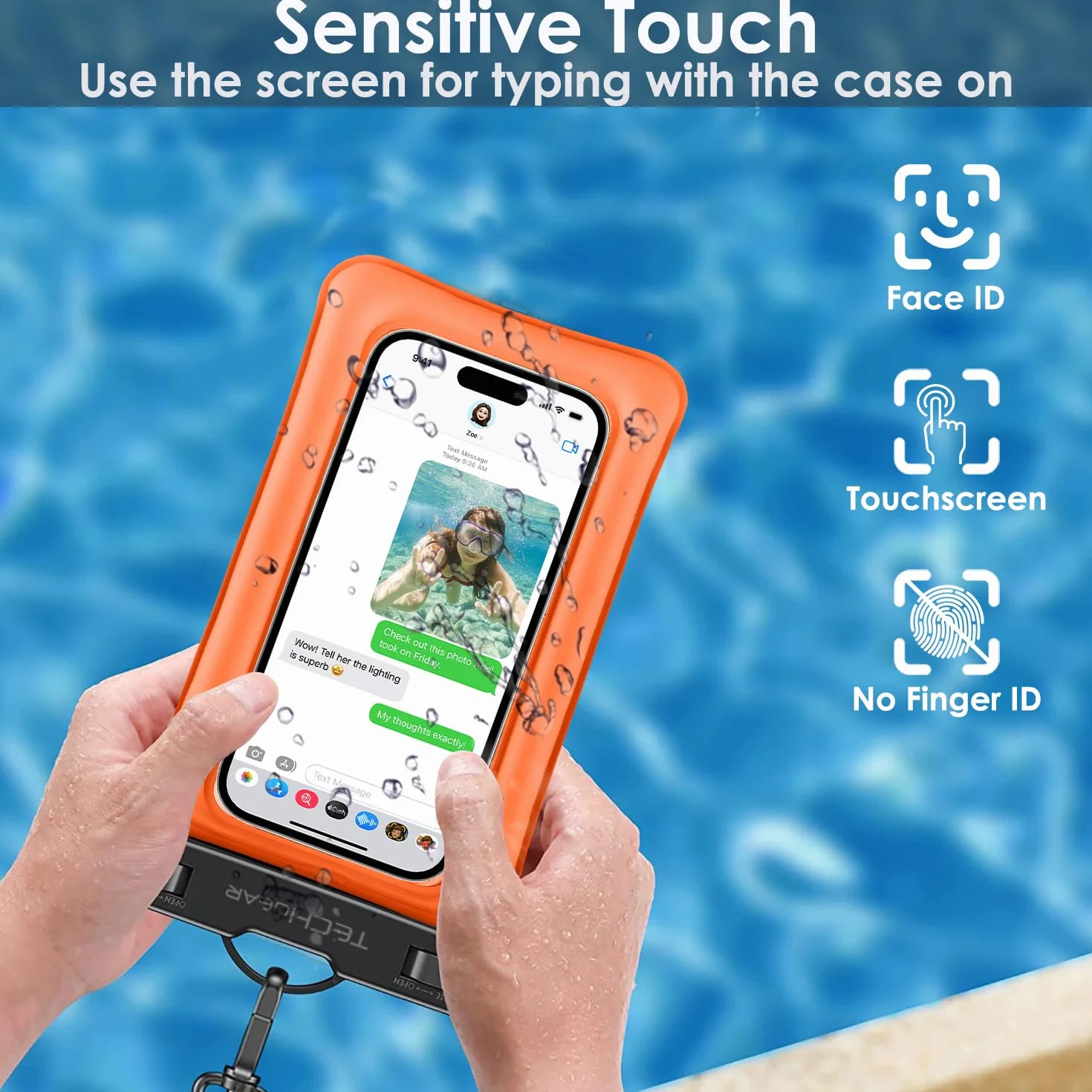 TECHGEAR Wodoodporne etui na telefon IPX8 pływające z smyczą kompatybilne iPhone 16e 16 15 14 13 12 Samsung Galaxy S25 S24 S23 Ultra A16