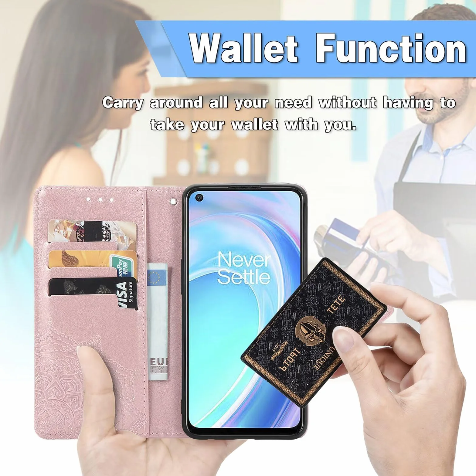 HONLEN Etui do Samsung Galaxy A56 5G, (6,7 cala) Premium PU skórzane etui z portfelem magnetycznym z klapką, 3 etui na karty z podpórką niebieskie