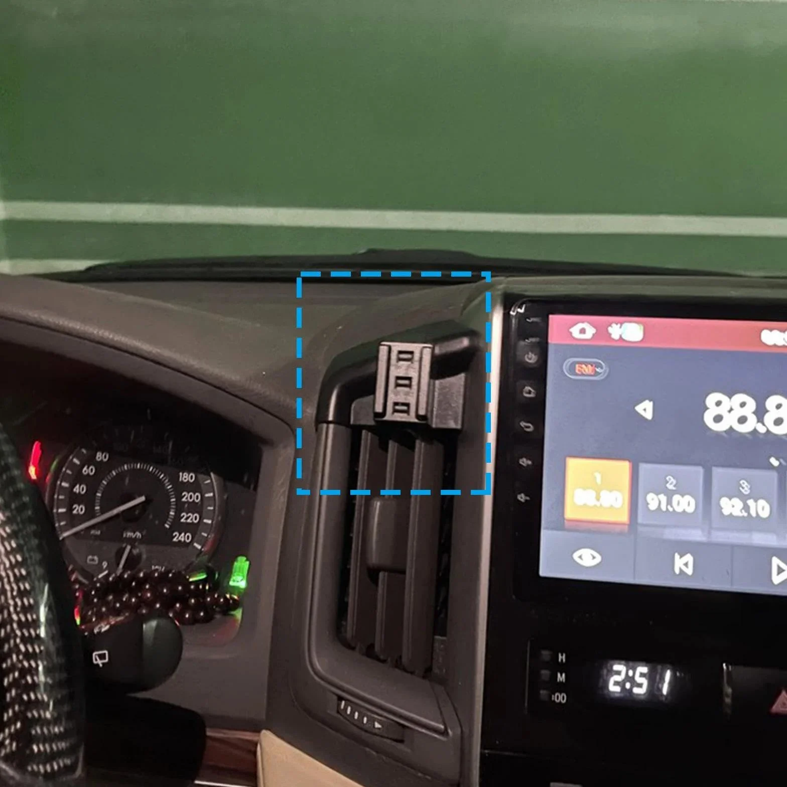 Uchwyt Samochodowy na Telefon dla Toyota Land Cruiser LC200 2016-2021, uchwyt samochodowy na telefon komórkowy, stojak na nawigację GPS (podstawa i uchwyt 9)