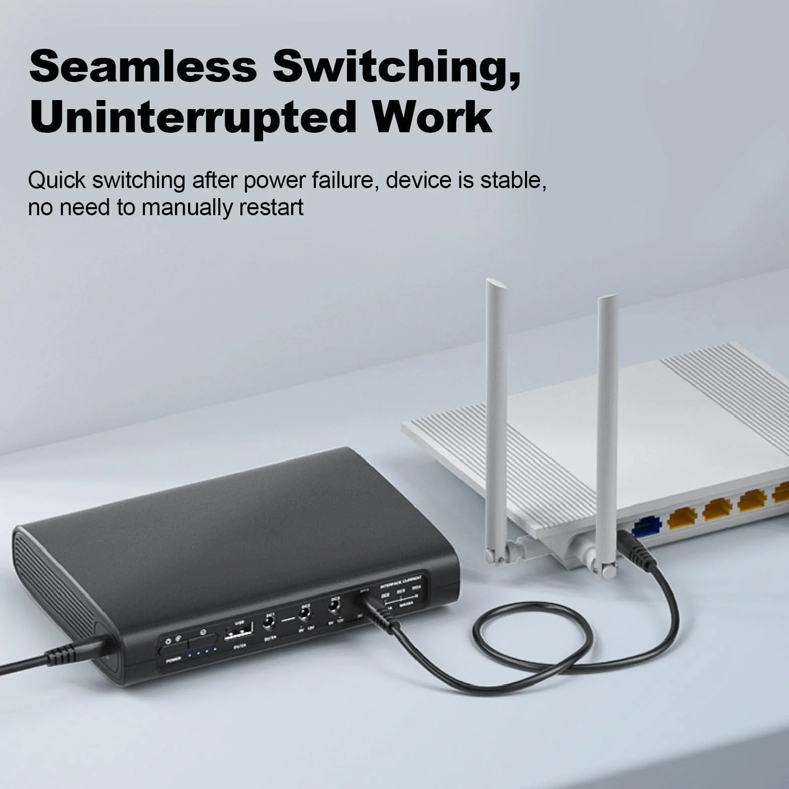 Zasilanie Bateryjne Mini UPS 20000 MAh, 5 Gniazd Zasilania Awaryjnego 5 V 9 V 12 V, Kompaktowy Podstawowy System UPS w Trybie Gotowości do Monitorowania Domu Routera Awaryjne