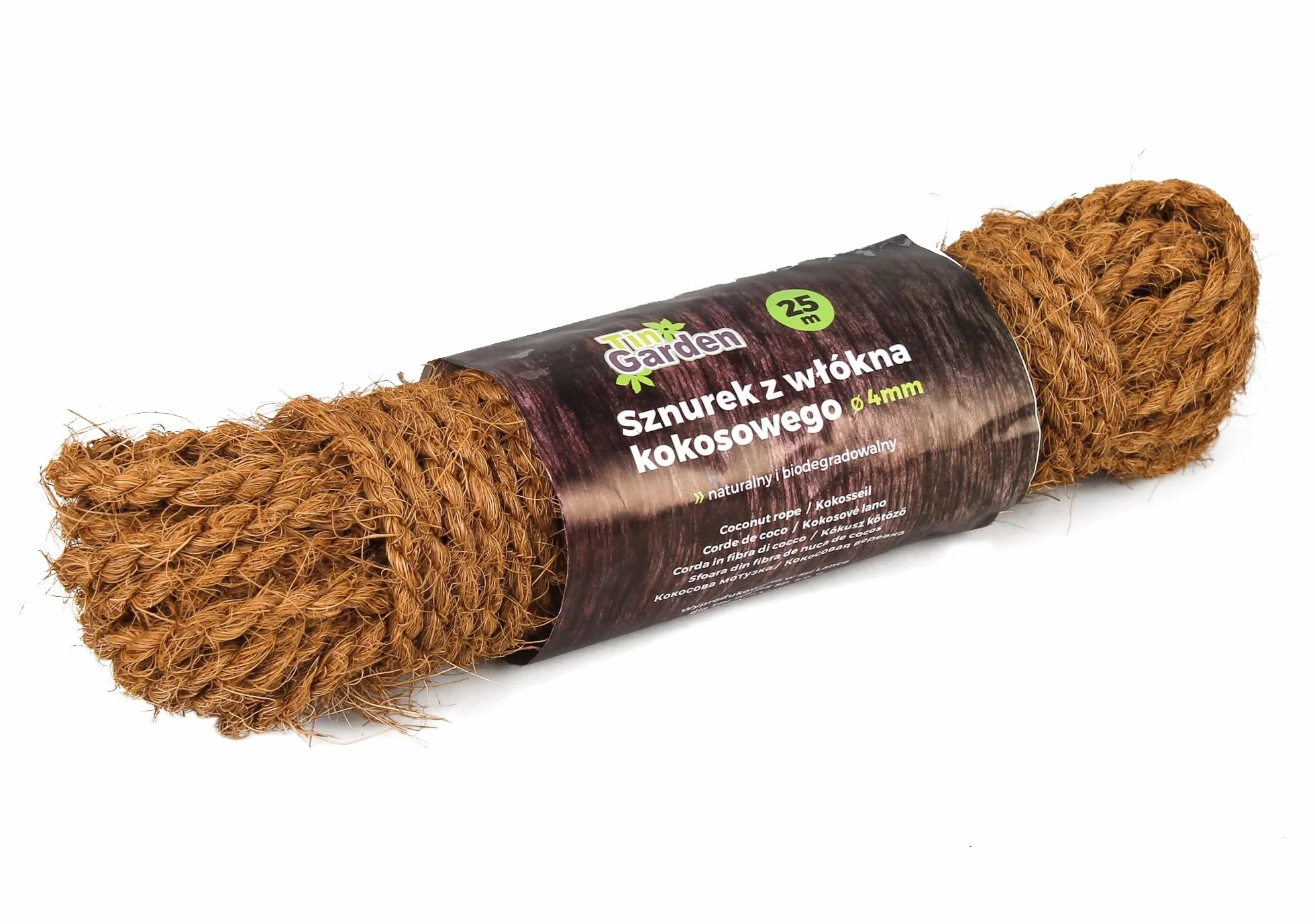 Lina kokosowa 4 mm 25 m naturalna linka do wiązania i dekoracji odporna na warunki atmosferyczne