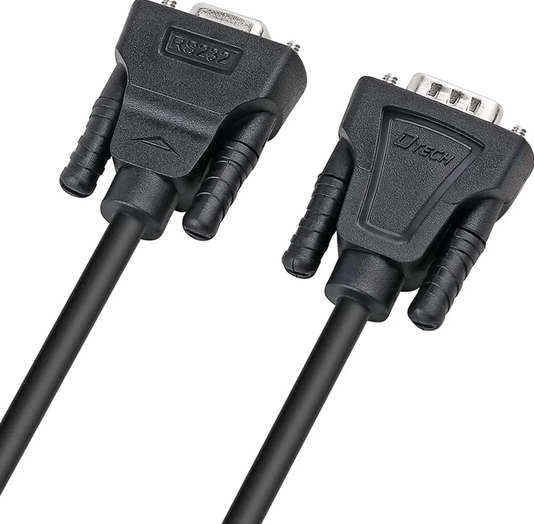 DTECH DB9 RS232 kabel szeregowy wtyczka kabel zerowy kabel modemowy pełny Handshake 7-przewodowy zwrotnica częstotliwości do komunikacji danych (3 m, czarny)