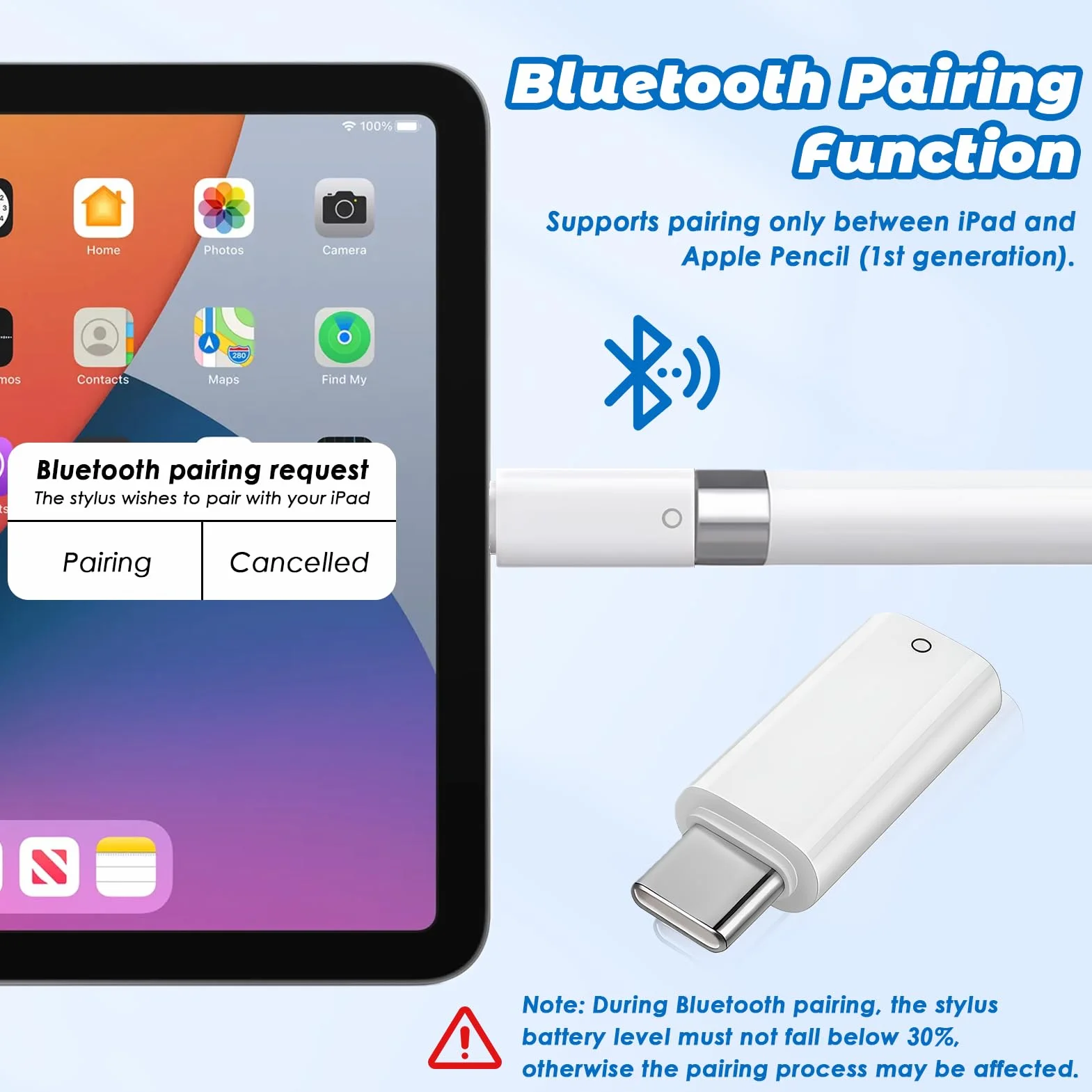 Adapter ładowania USB C na ołówek do ładowania kompatybilny z Apple Pencil 1. generacji