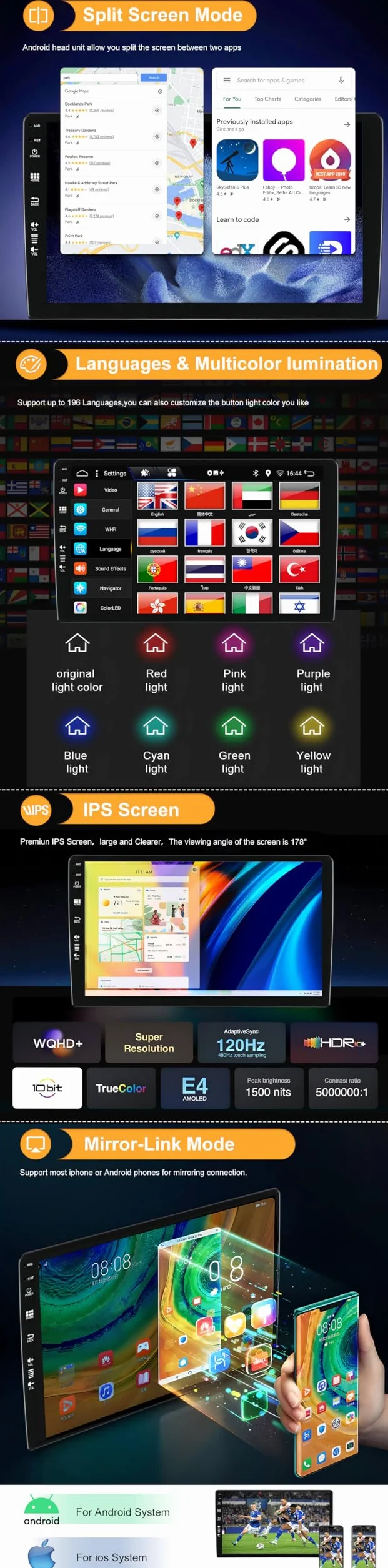 SXAUTO Android 16 Radio samochodowe do Benz S Class W220 S280 S320 S350 S400 S430 S500 S600 AMG (1999-2007) - Bezprzewodowy Carplay + Android Auto - 4G+64G - Kamera tylna - 9 cali 2 Din - Dab Volt ant