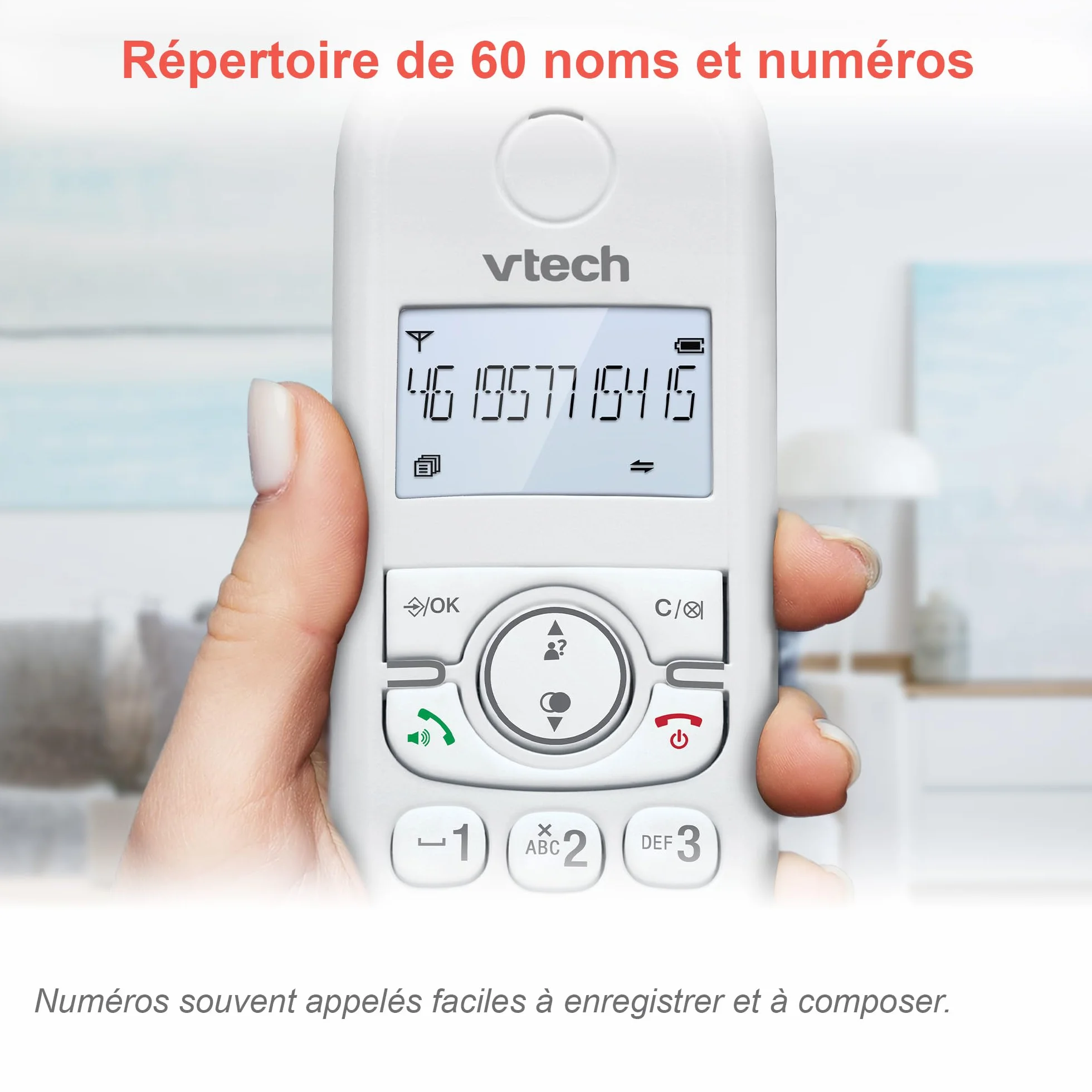 VTech CS1551 Bezprzewodowy telefon DECT z 2 słuchawkami z ładowarką, automatyczną sekretarką, blokadą połączeń, identyfikatorem dzwoniącym/połączenia oczekującego, głośnikiem, podświetlanym ekranem i