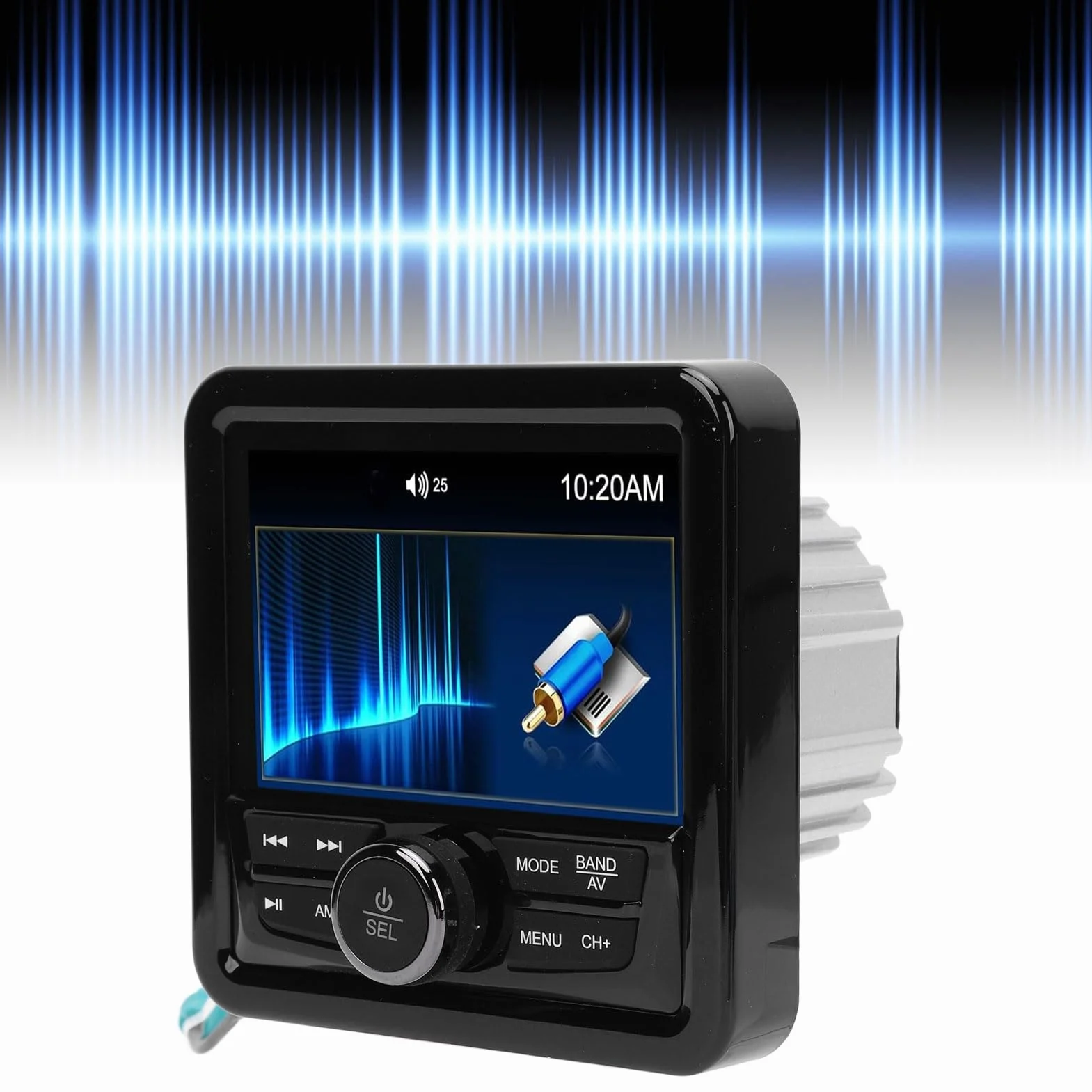 HEEPDD Odbiornik Radiowy FM dla łodzi, Nowoczesny Morski Wskaźnik Stereo z Odtwarzaniem USB dla łodzi Ciężarowych, Czysty Dźwięk Pasmo Przenoszenia od 20 Hz do 20 KHz Wodoodporna Konstrukcja Pasuje do