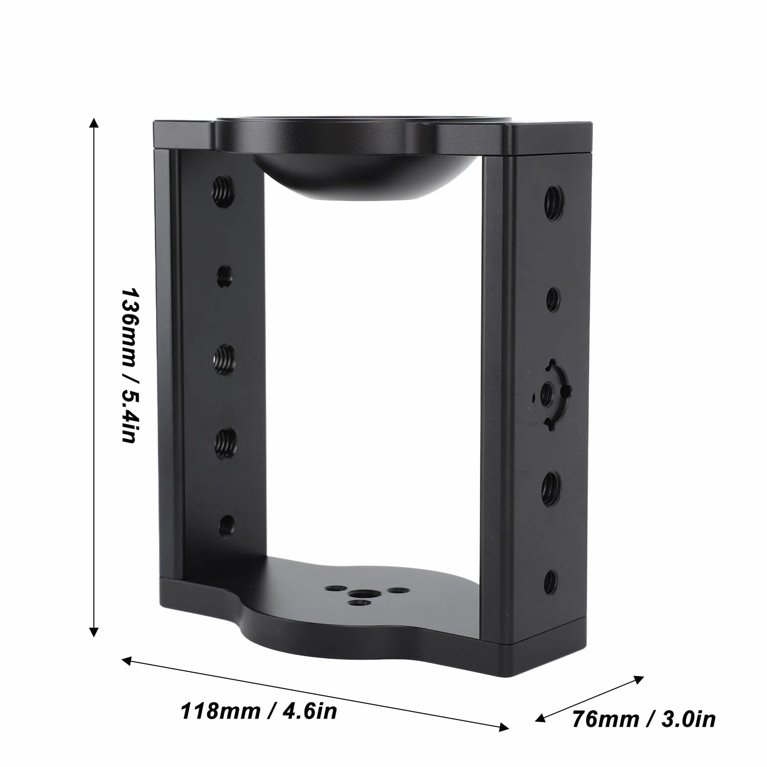 Cryfokt Podstawka Miski Statywu 75 Mm Trwały Aluminiowy Adapter Przedłużający z Gwintami na Akcesoria i nośnością 10 Kg do Statywów Wideo Suwaki do Aparatu Zestawy Lustrzanek