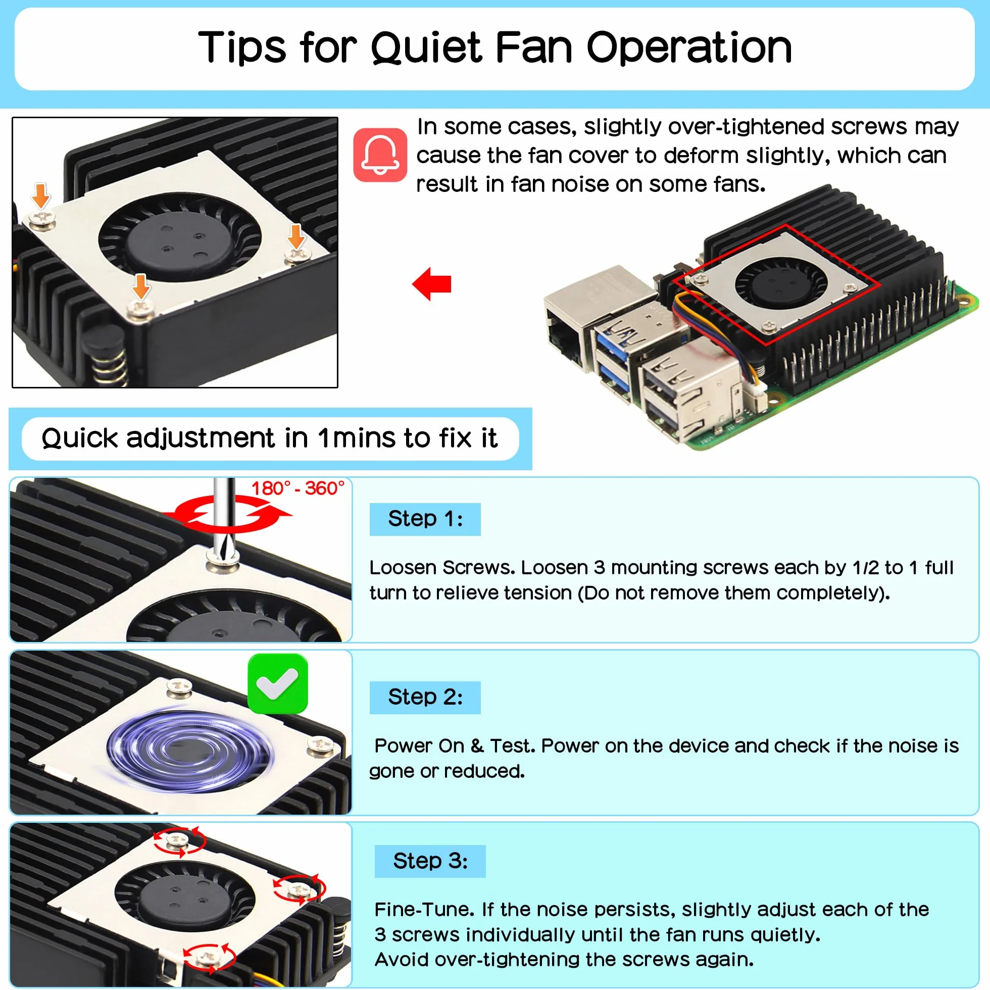Geekworm H505 Active Cooler Fan for Raspberry Pi 5, Aluminum Heatsink with PWM Fan